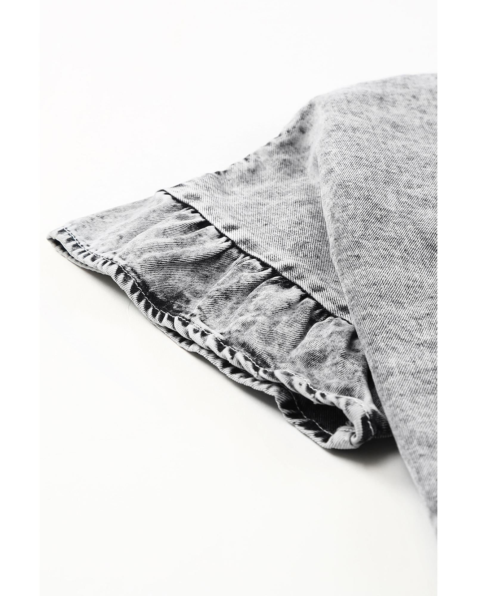 Azura Exchange Tiered Denim Top - M 5
