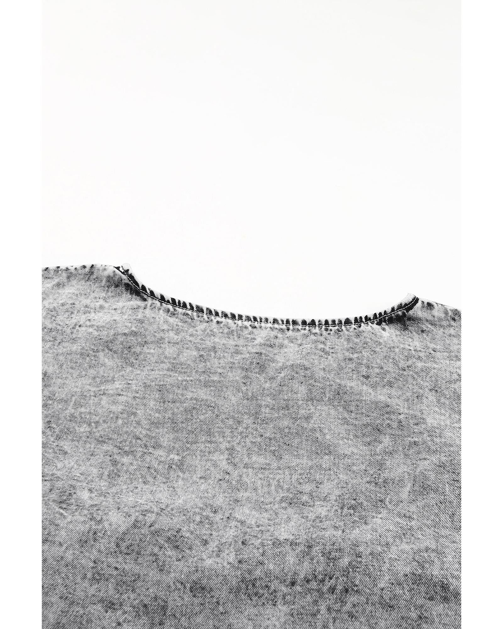 Azura Exchange Tiered Denim Top - M 7