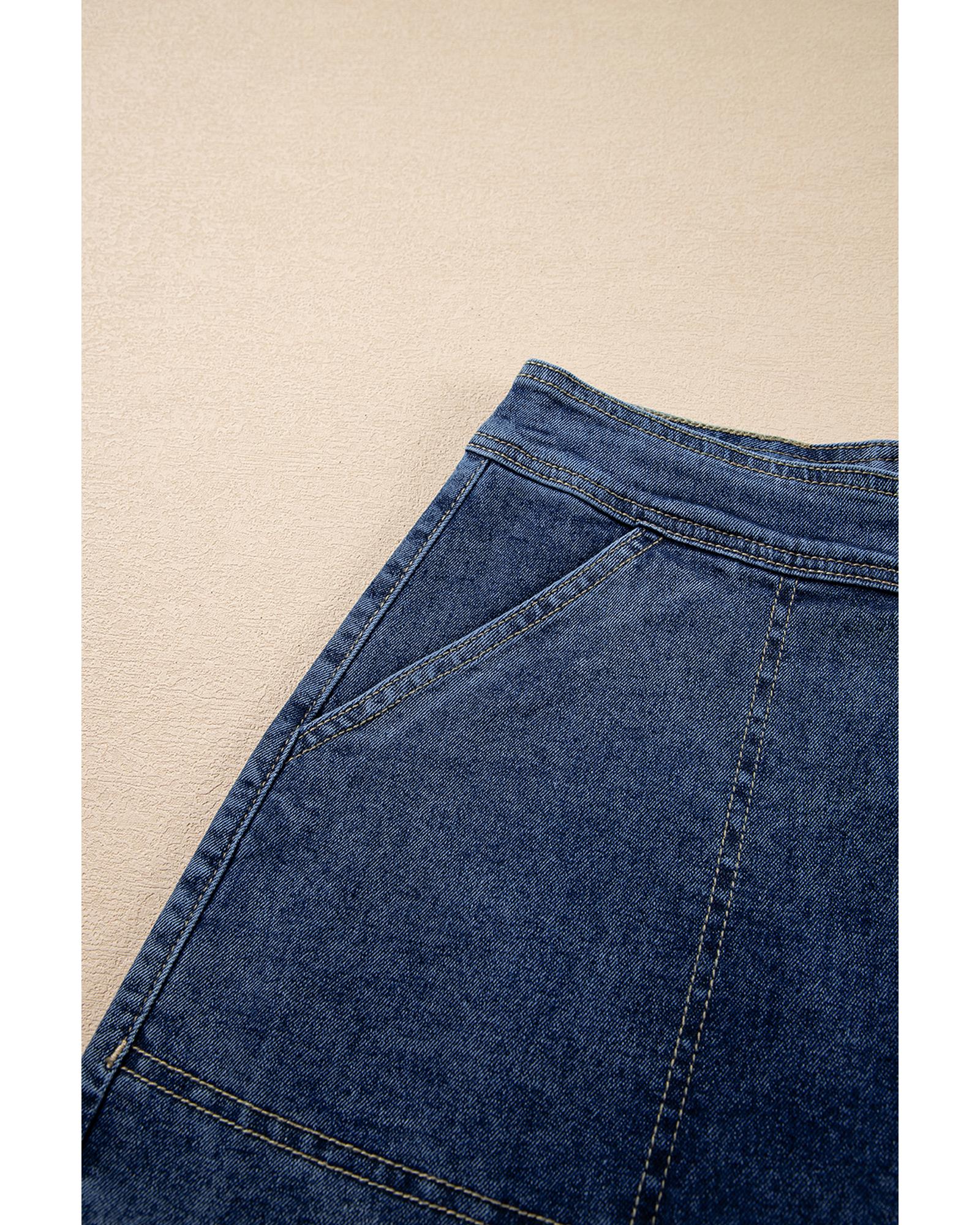 Ashleigh Blue Faux Wrapped Mini Denim Skort - 14 US 8