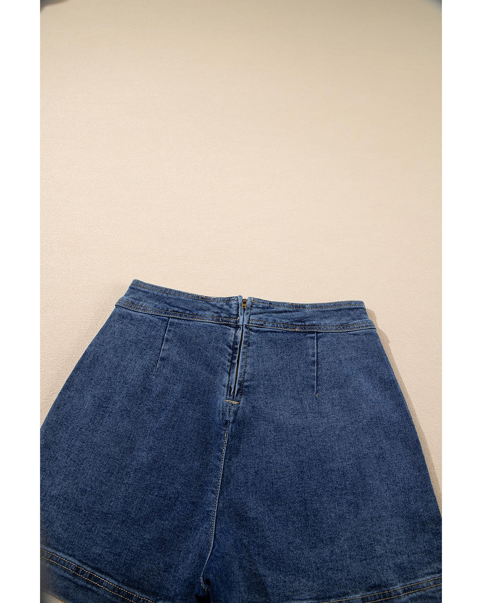 Ashleigh Blue Faux Wrapped Mini Denim Skort - 4 US 6