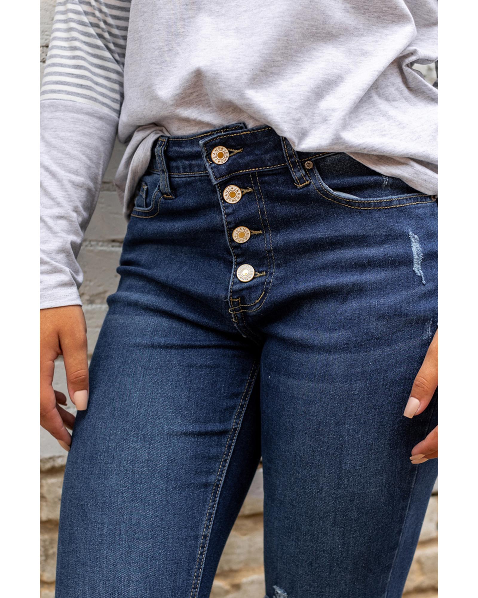 Azura Exchange Distressed Flare Bottom Jeans - S 8