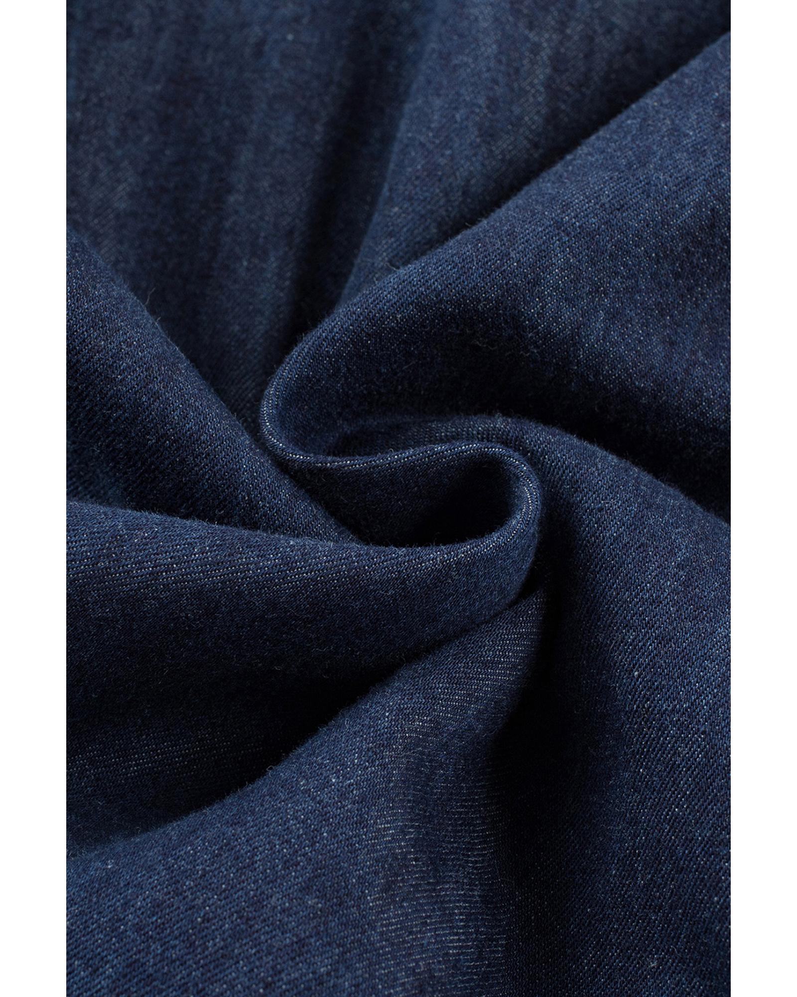 Real Teal Sleeveless Tiered Chambray Maxi Dress - M 7