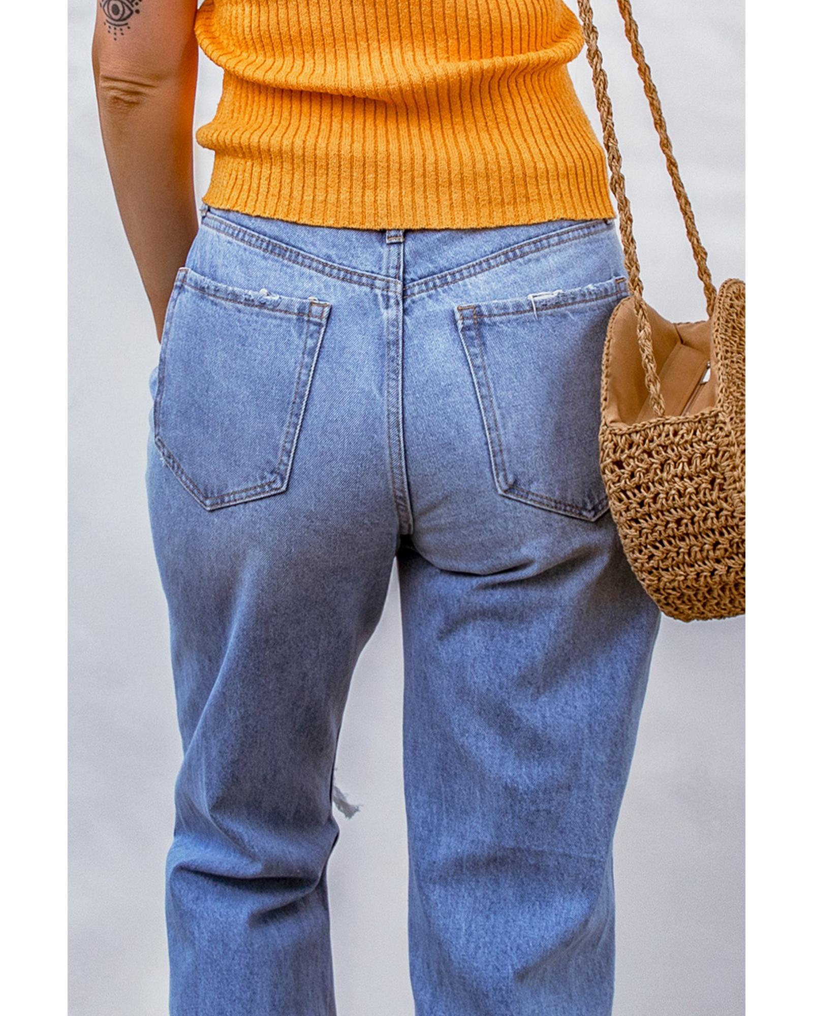 Azura Exchange Destroyed Boyfriend Jeans - 14 US 3