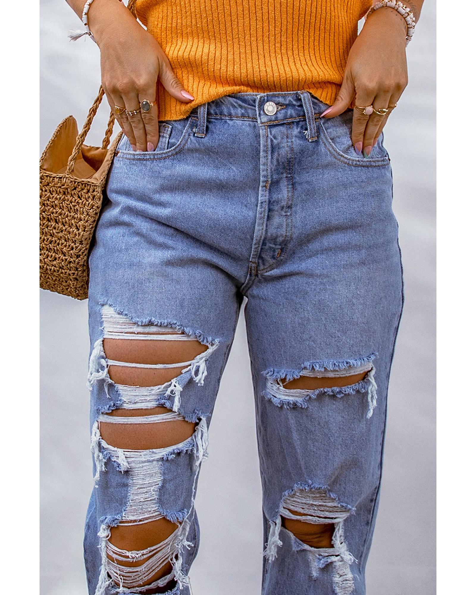 Azura Exchange Destroyed Boyfriend Jeans - 16 US 8