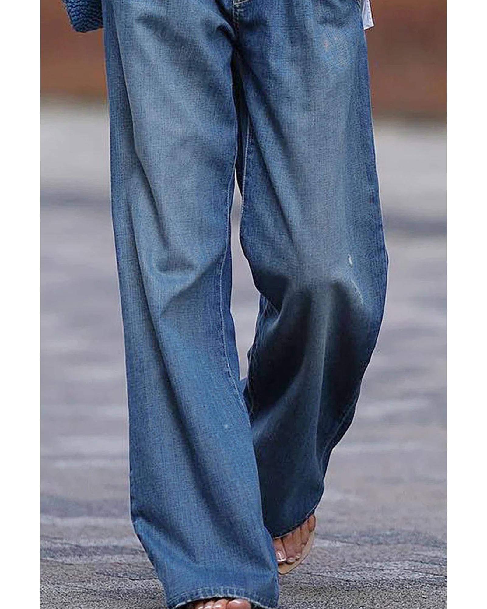 Azura Exchange Relaxed Fit Denim Trousers - 16 US 4