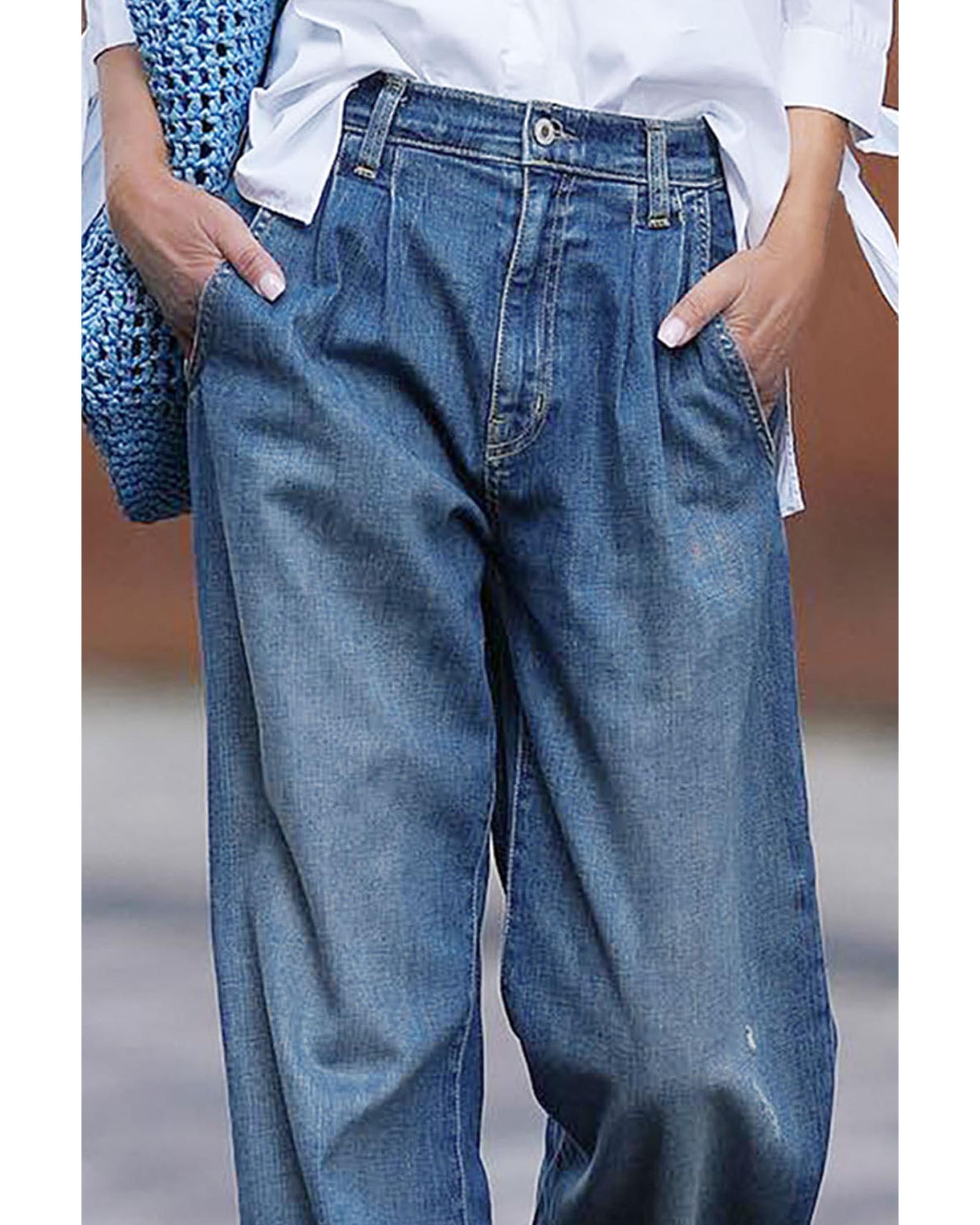 Azura Exchange Relaxed Fit Denim Trousers - 16 US 5