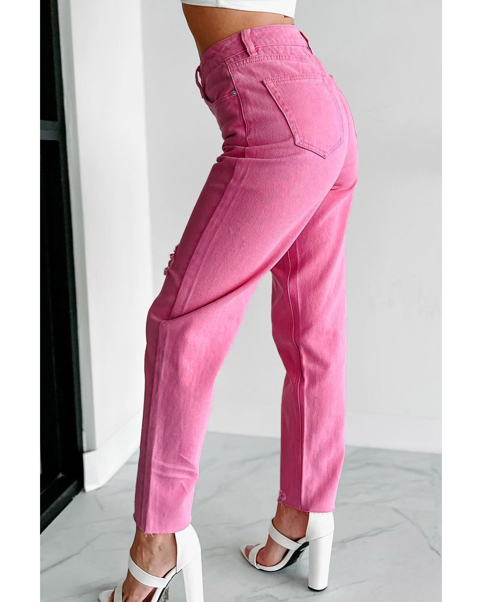 Azura Exchange Patchwork Straight Leg Jeans - 6 US 4