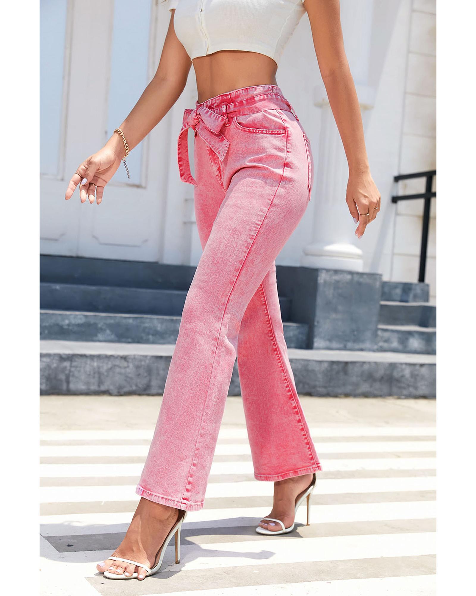 Azura Exchange High Waist Flare Leg Front Knot Jeans - 8 US 4