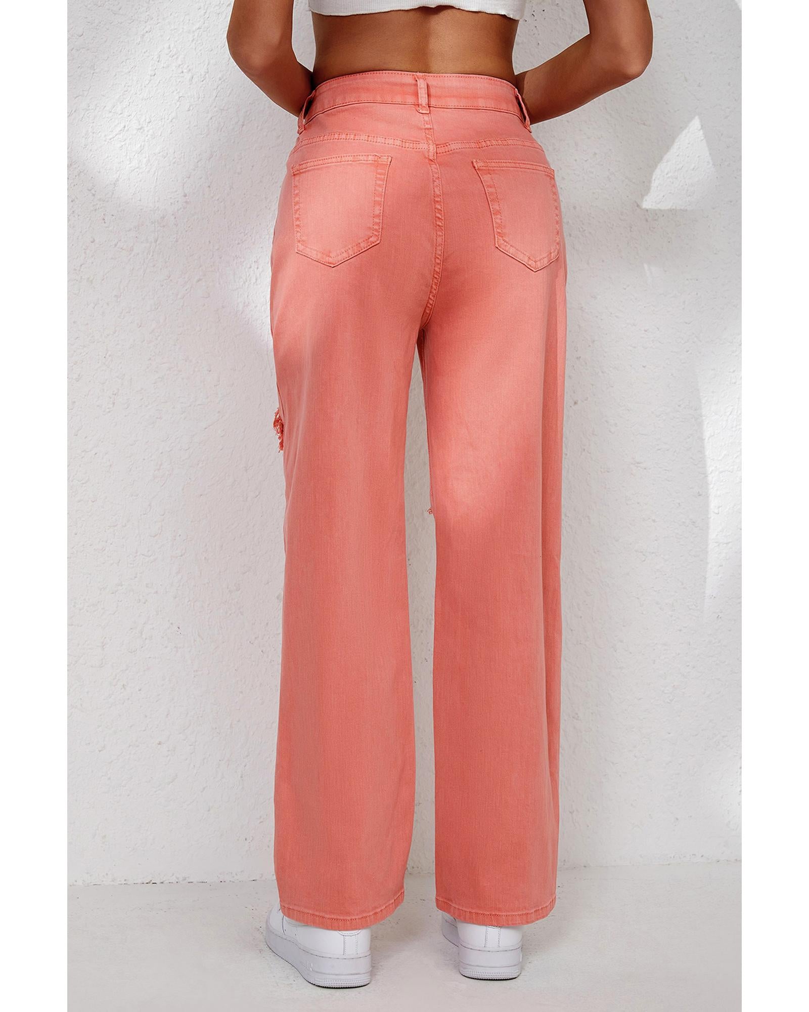 Azura Exchange Ripped Straight Leg Pocket Jeans - 6 US 7