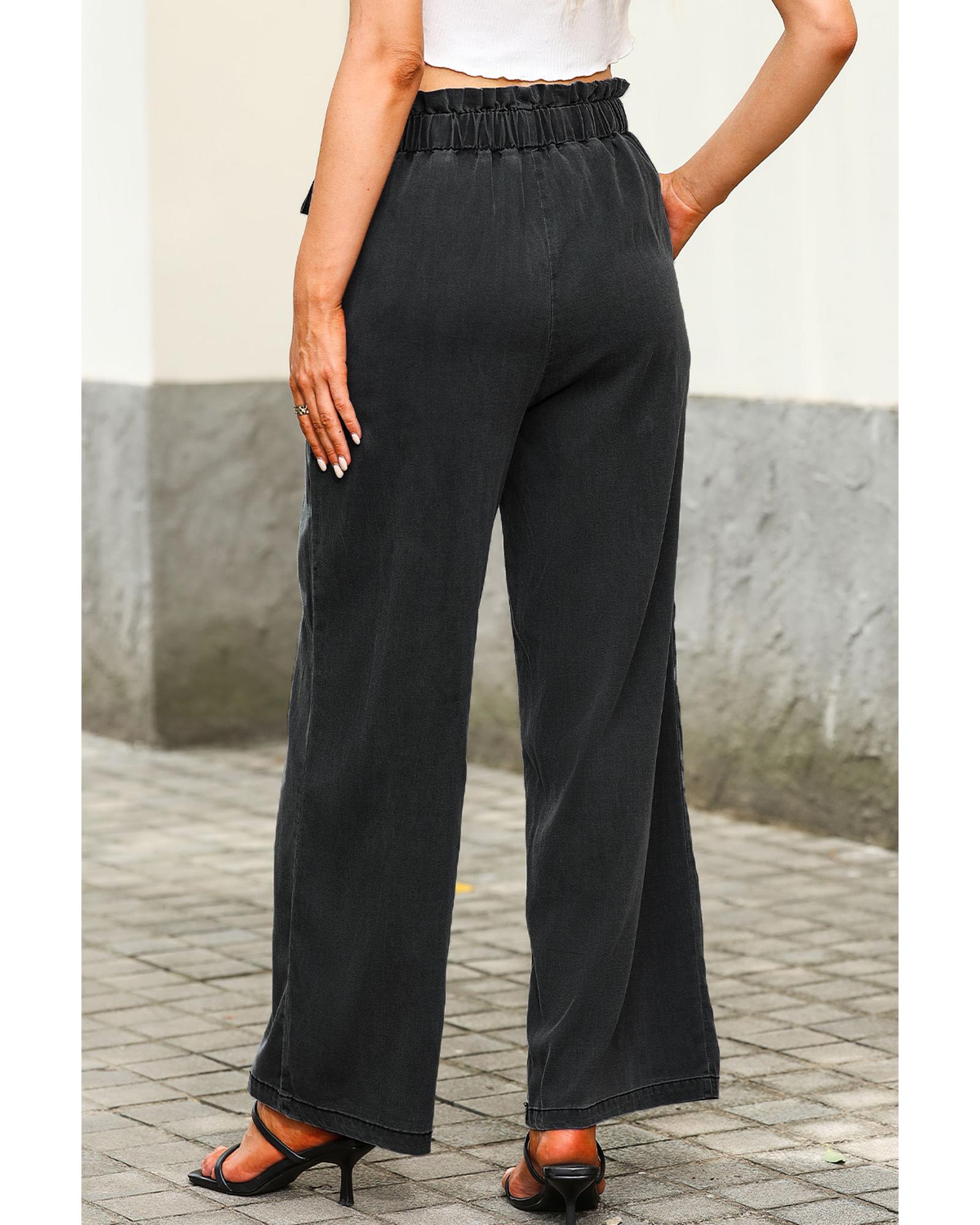 Azura Exchange Pocketed Wide Leg Tencel Jeans - 16 US 7
