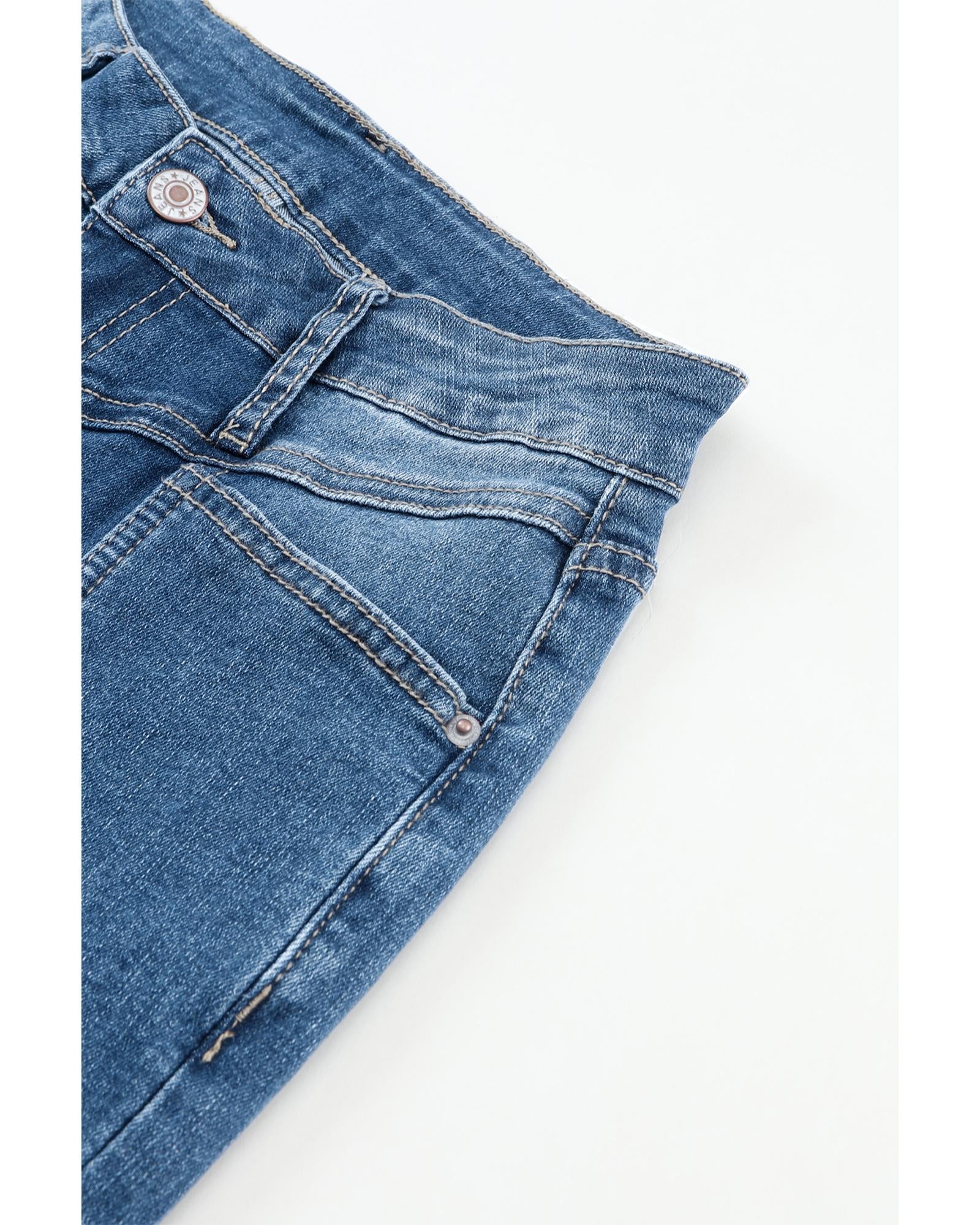 Azura Exchange High Waist Flare Jeans with Seam Stitching and Pockets - 12 US 6