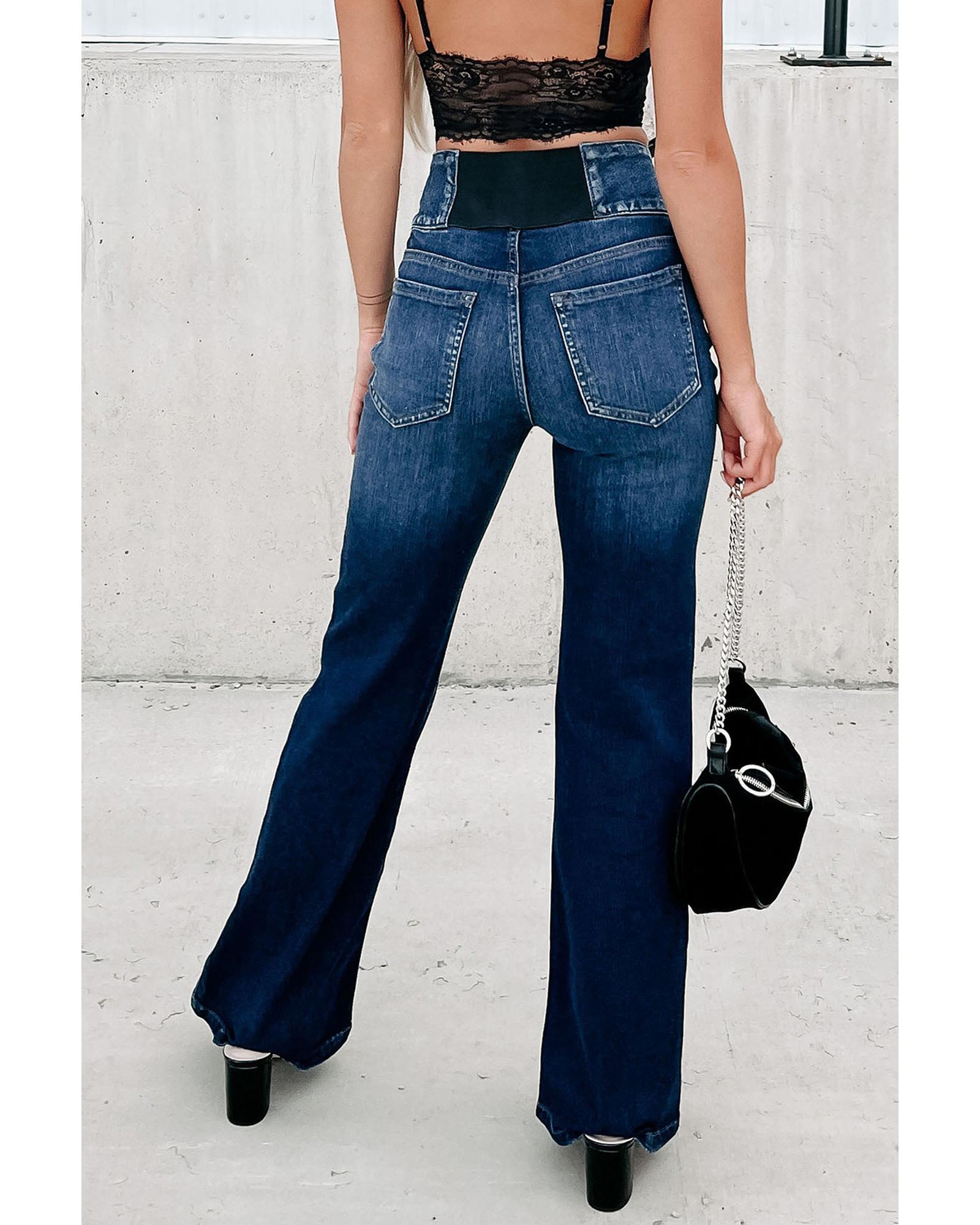 Azura Exchange Elastic Waistband Flare Jeans - 14 US 8