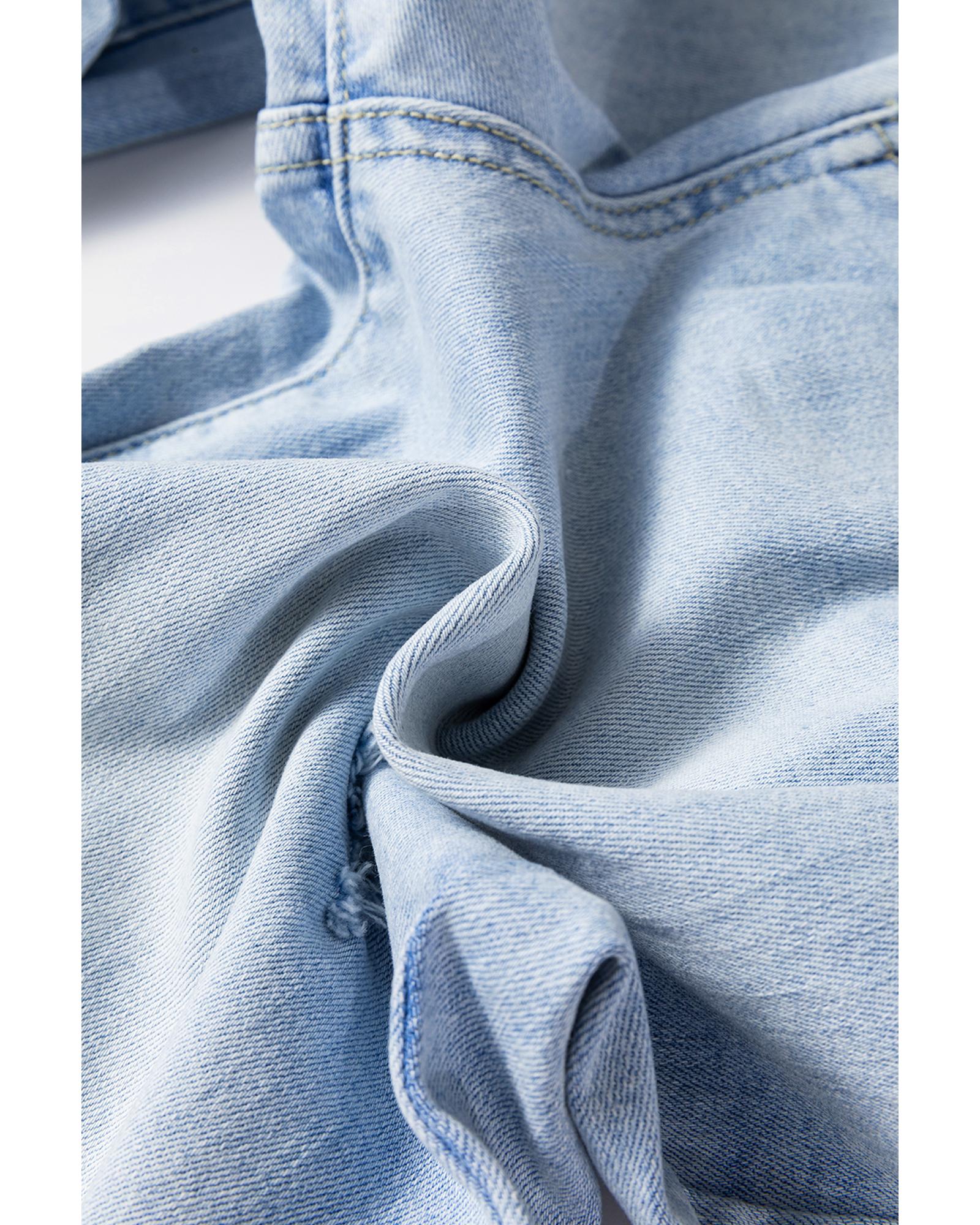Beau Blue Vintage Light Wash Distressed Flare Jeans - 14 US 5