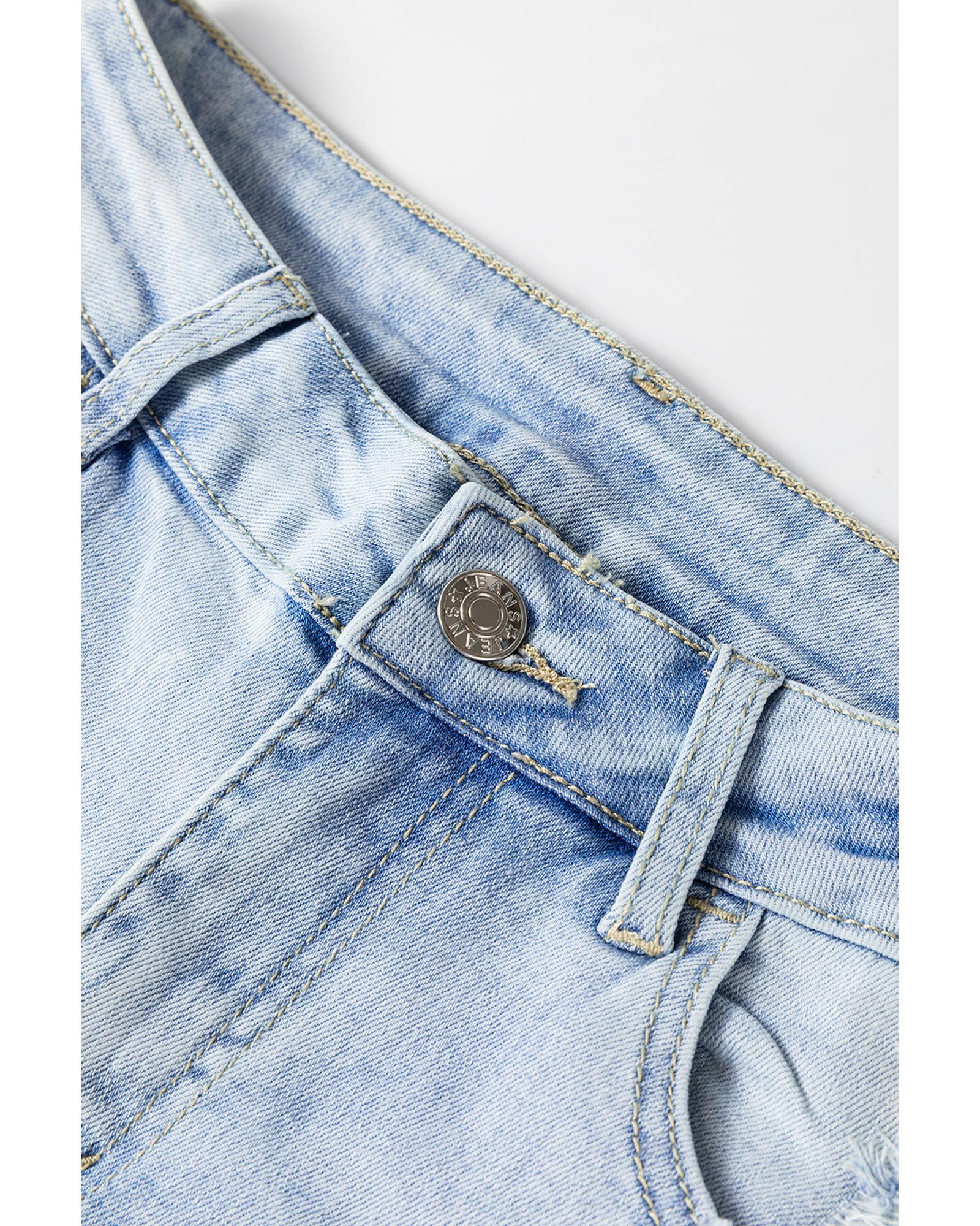 Beau Blue Vintage Light Wash Distressed Flare Jeans - 14 US 6