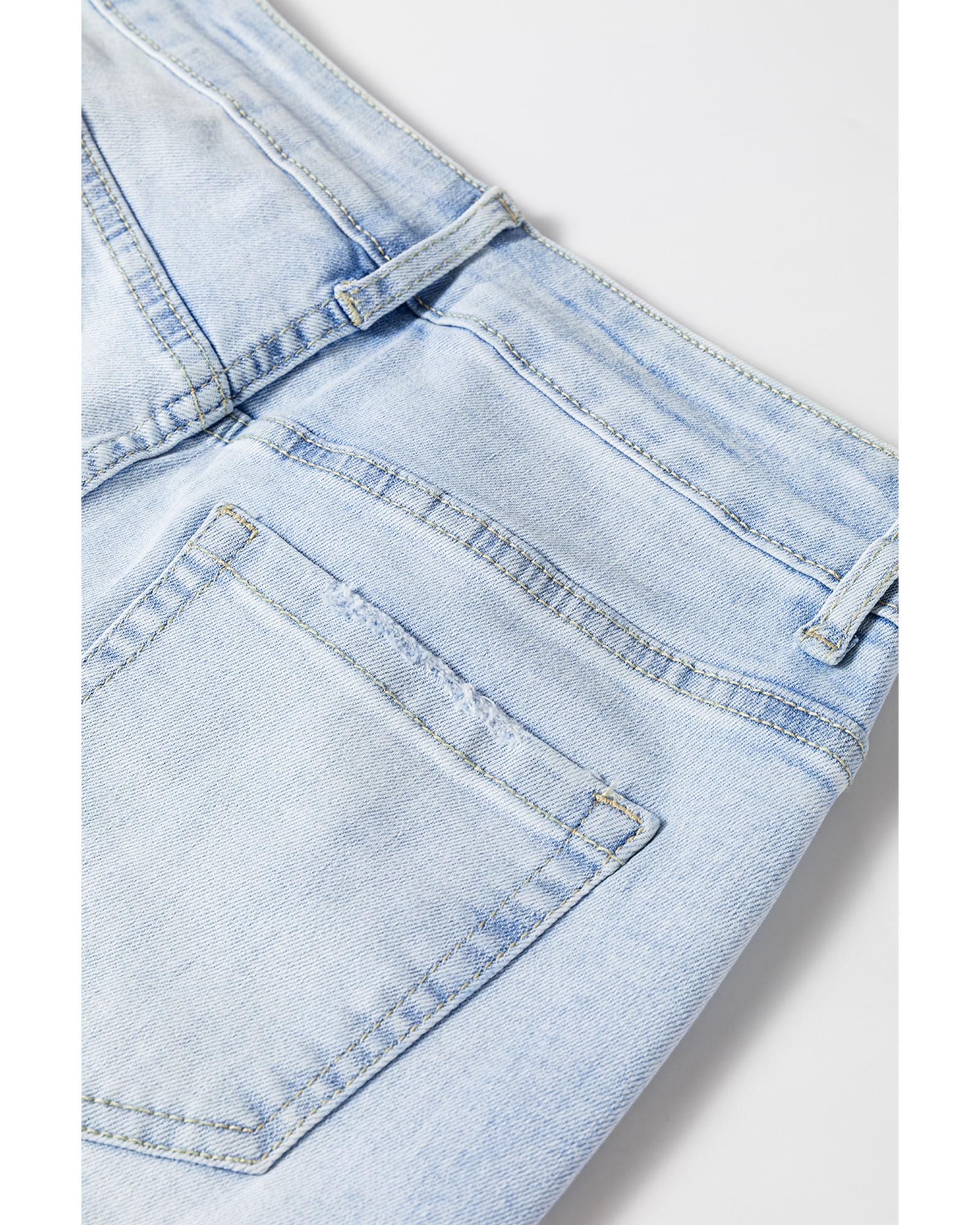 Beau Blue Vintage Light Wash Distressed Flare Jeans - 14 US 7