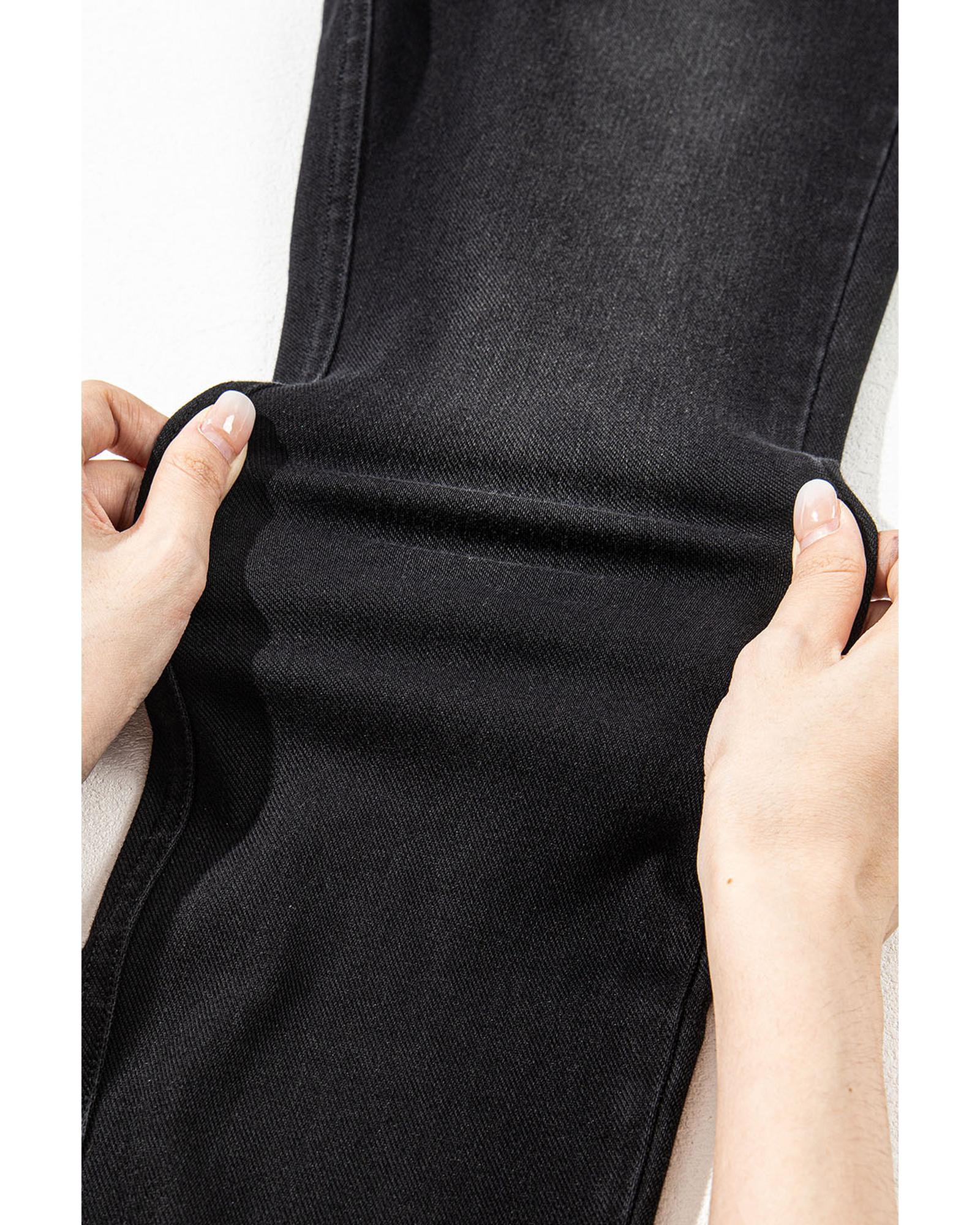 Black Arched Waist Stretchy Slim Fit Jeggings - S 5