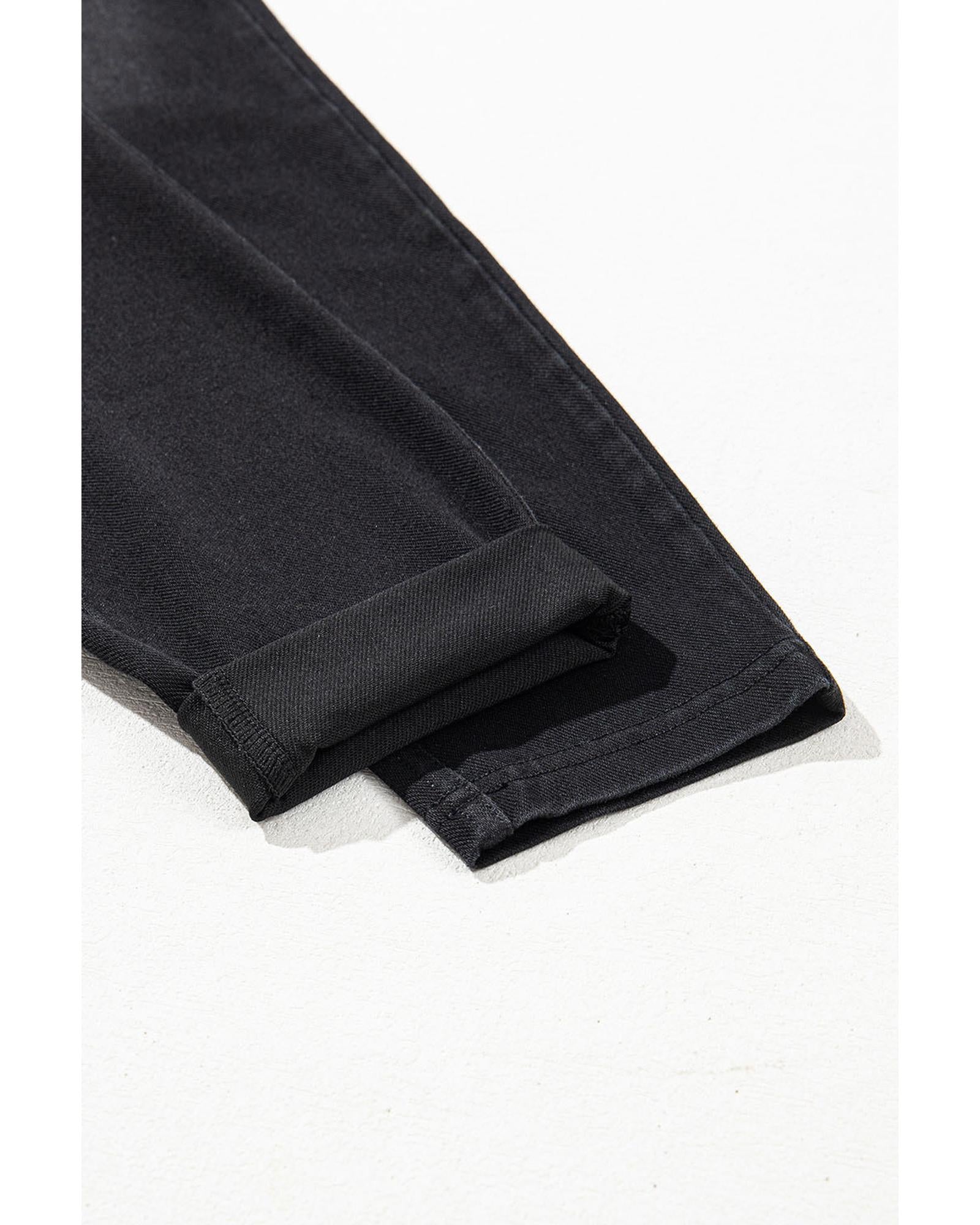 Black Arched Waist Stretchy Slim Fit Jeggings - S 6