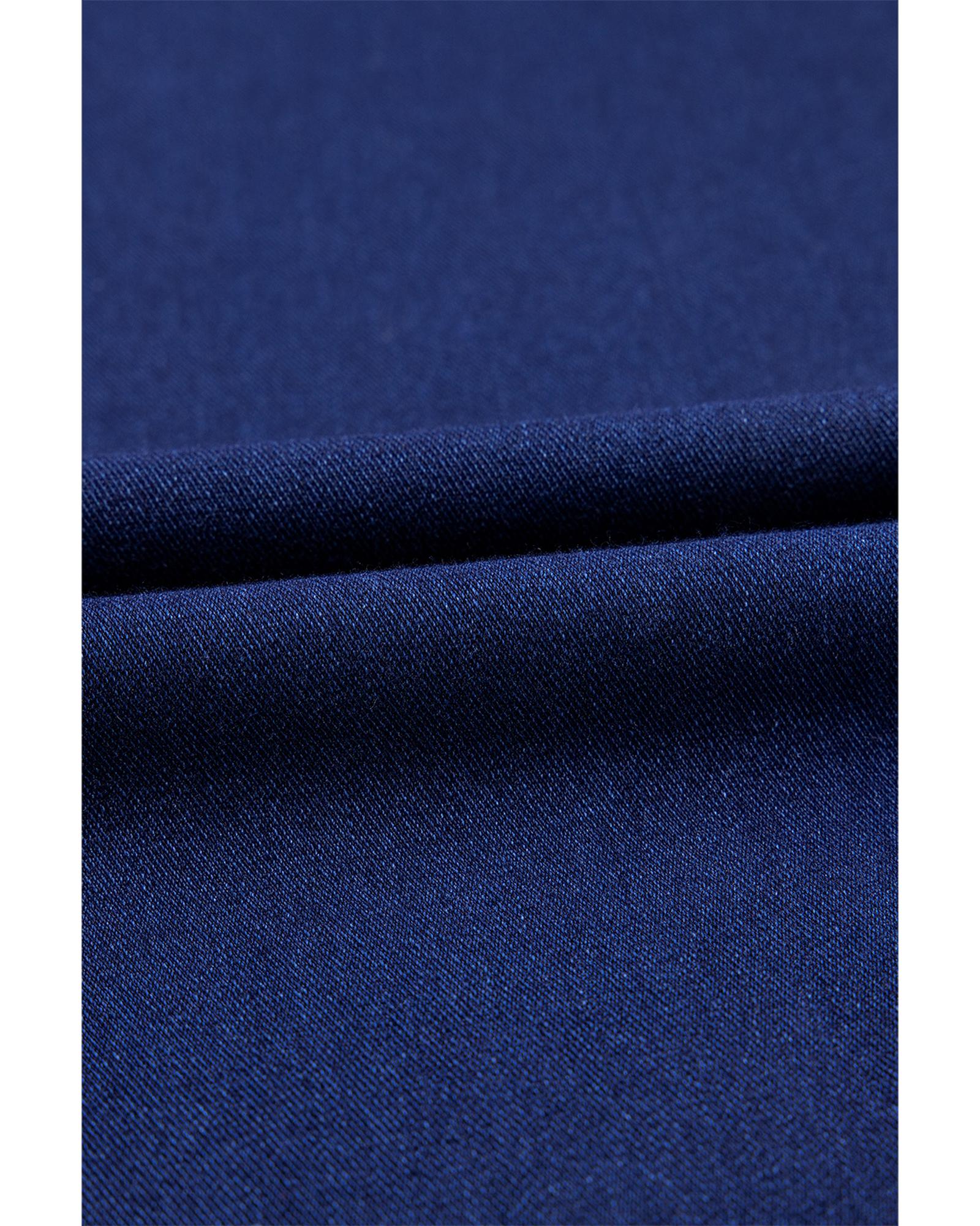 Dusk Blue Solid Crossed Waist High Elastic Fit Flare Knit Jeans - XL 7