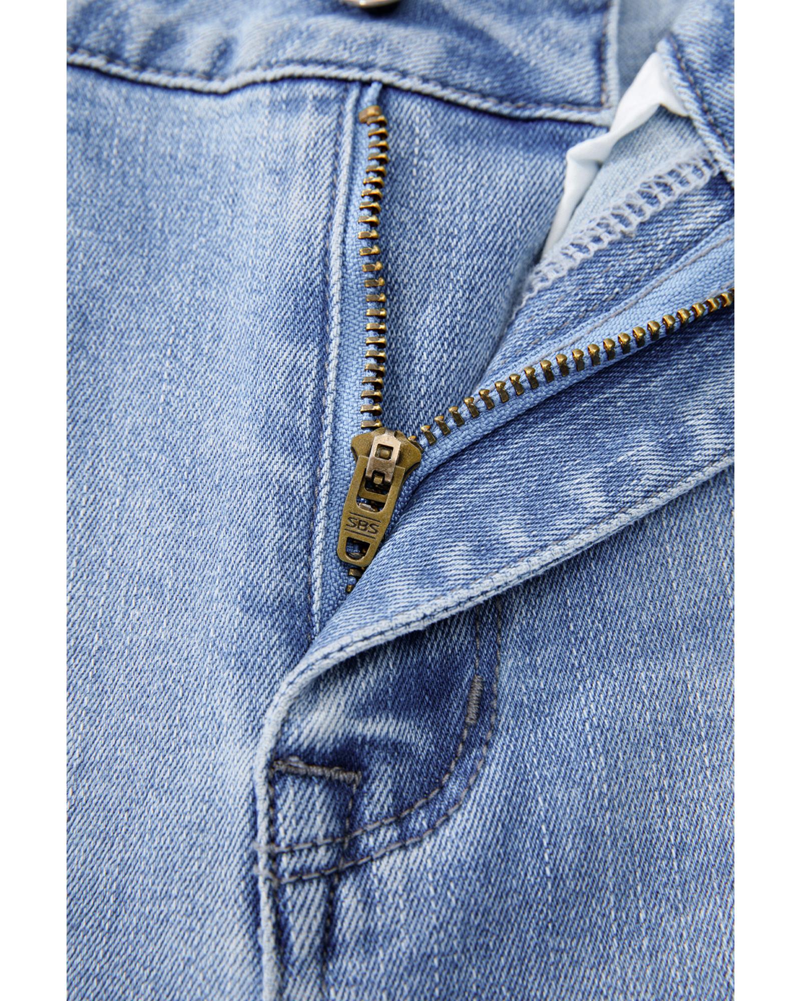 Beau Blue Mineral Wash Raw Hem High Waist Flared Jeans - 10 US 5