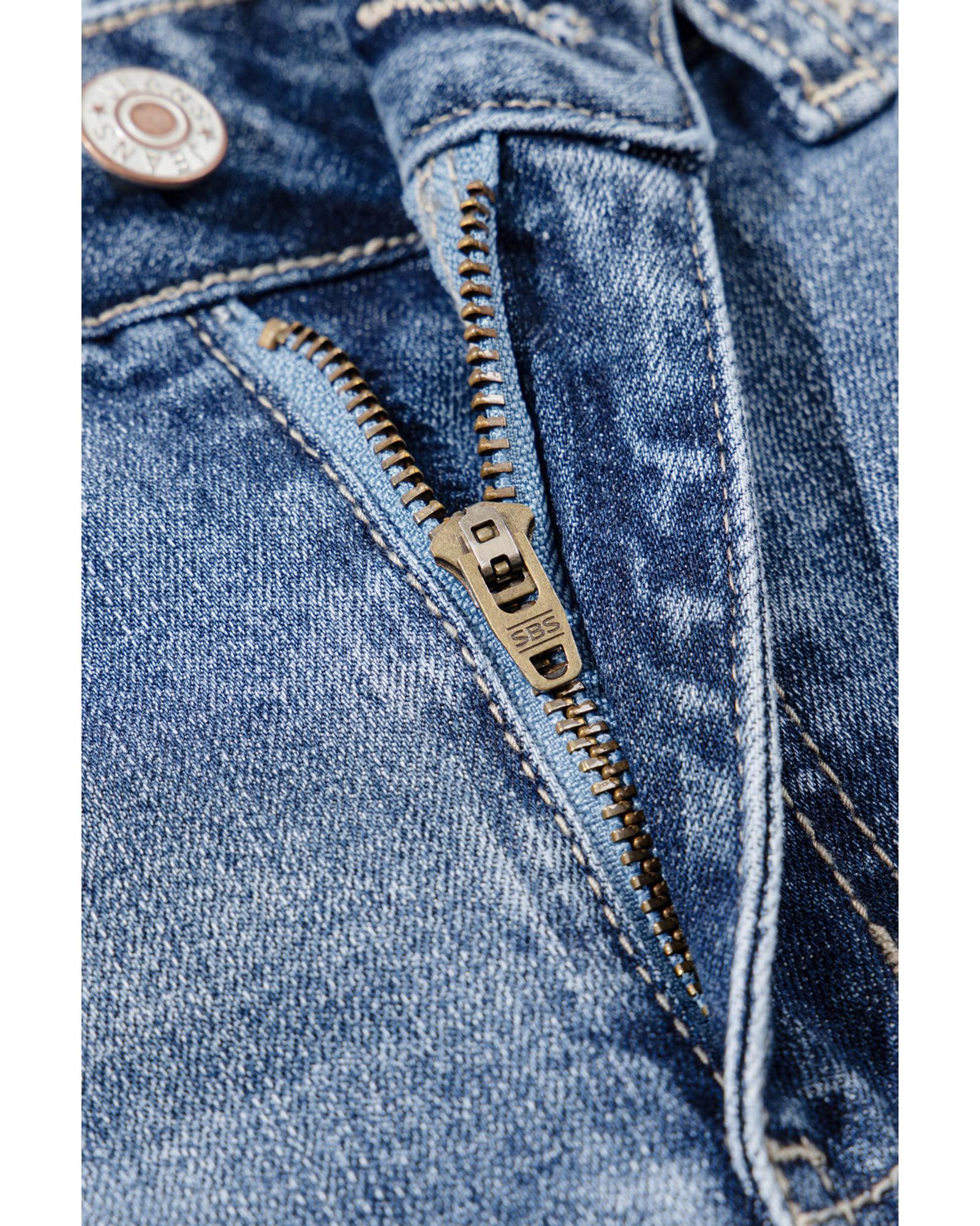 Dusk Blue High Rise Ripped Distressed Hem Flared Jeans - 6 US