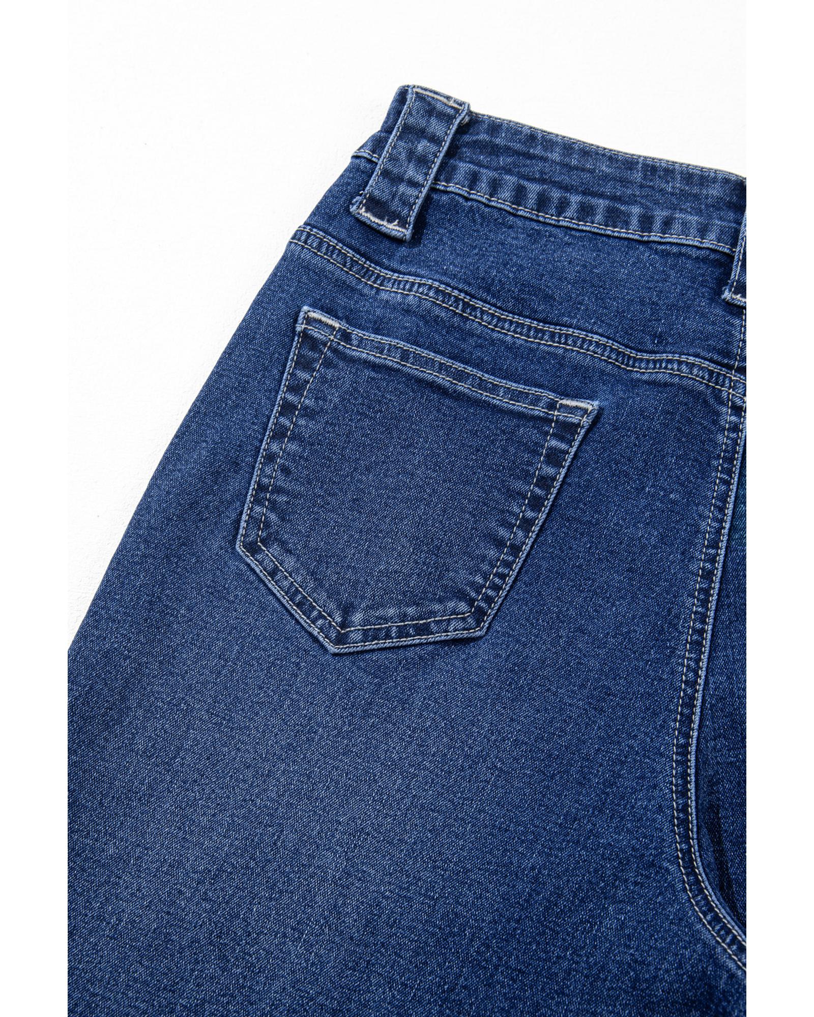 Sail Blue Wide Leg Pocketed High Waist Jeans - 16 US