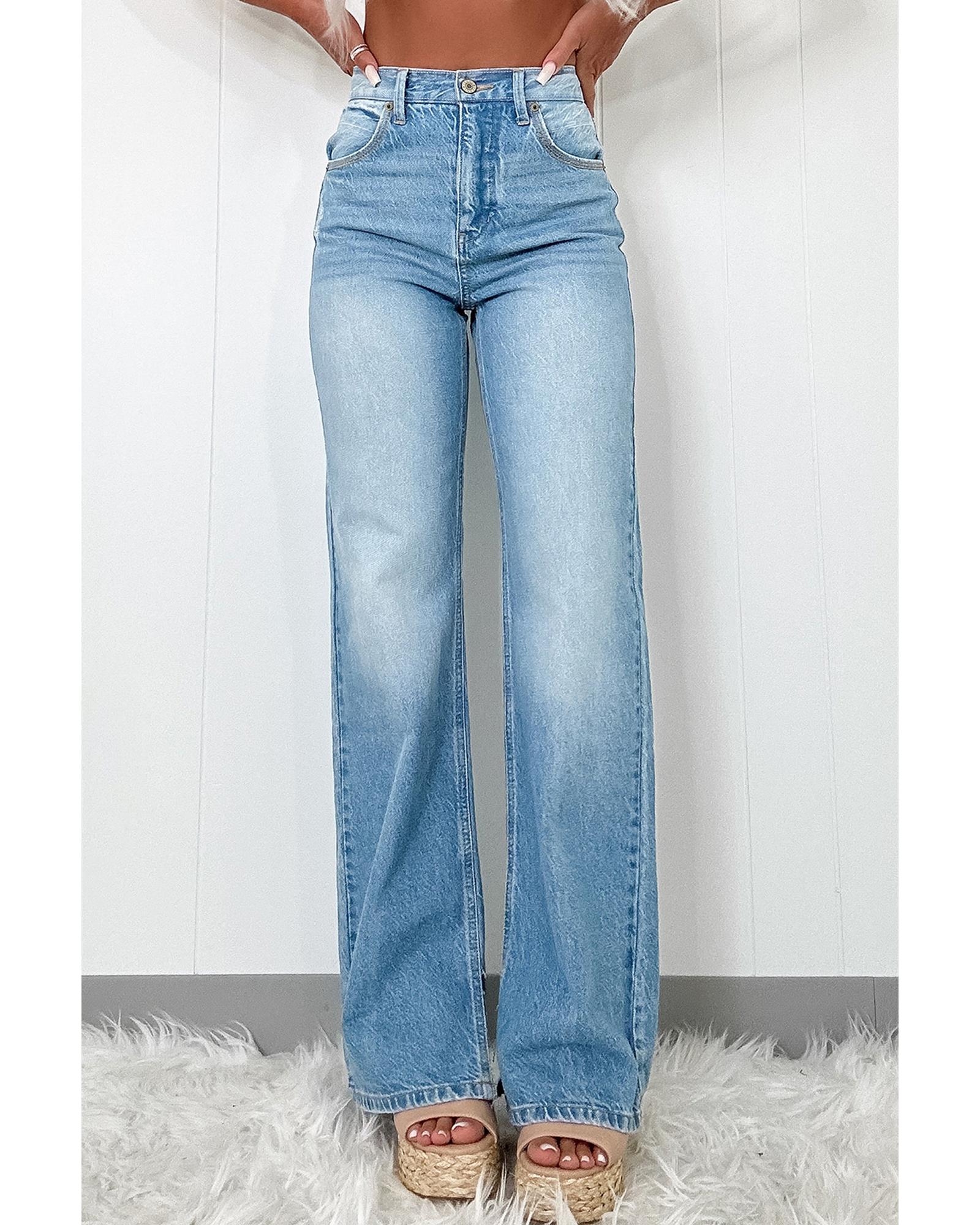 Myosotis High Rise Shift Slit Leg Straight Jeans - 12 US 3