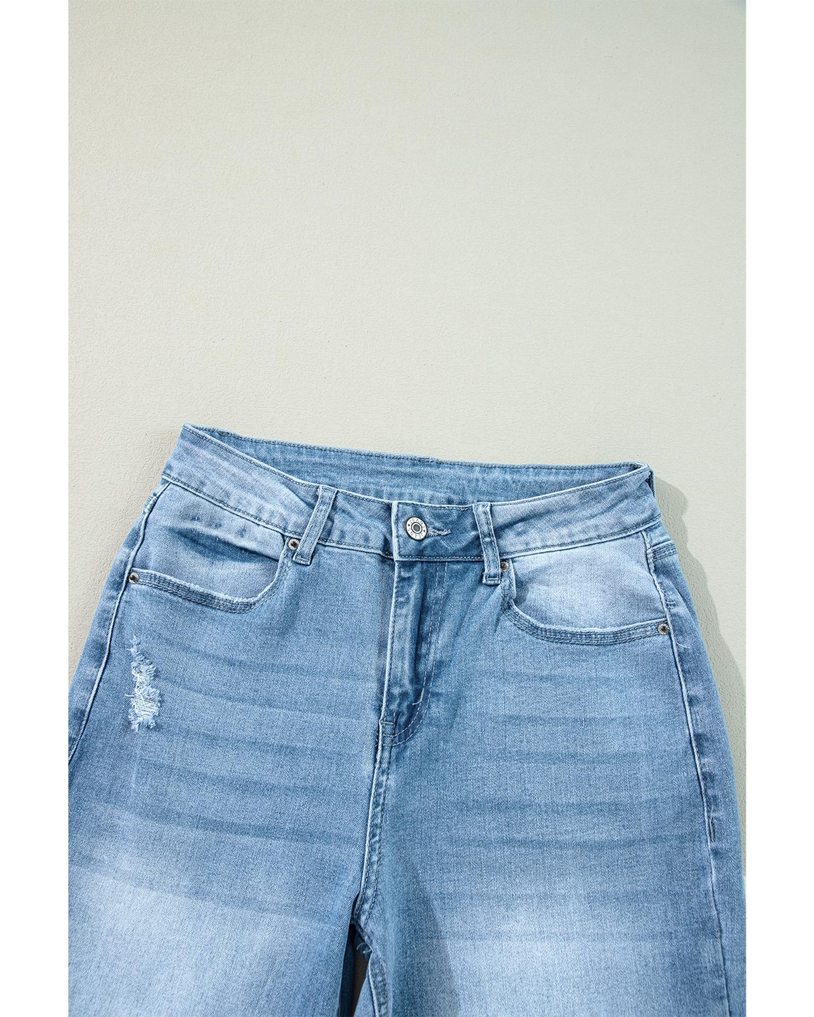 Myosotis High Rise Shift Slit Leg Straight Jeans - 12 US 6