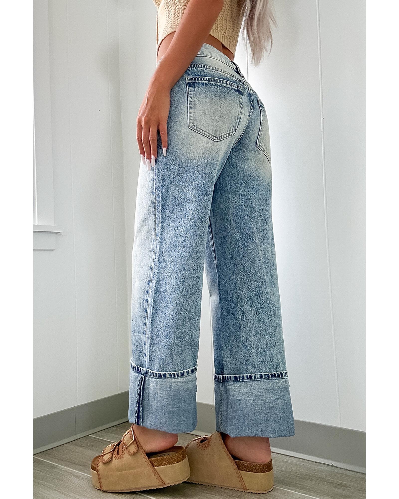 Myosotis High Rise Button Zip Fly Medium Wash Jeans - 16 US