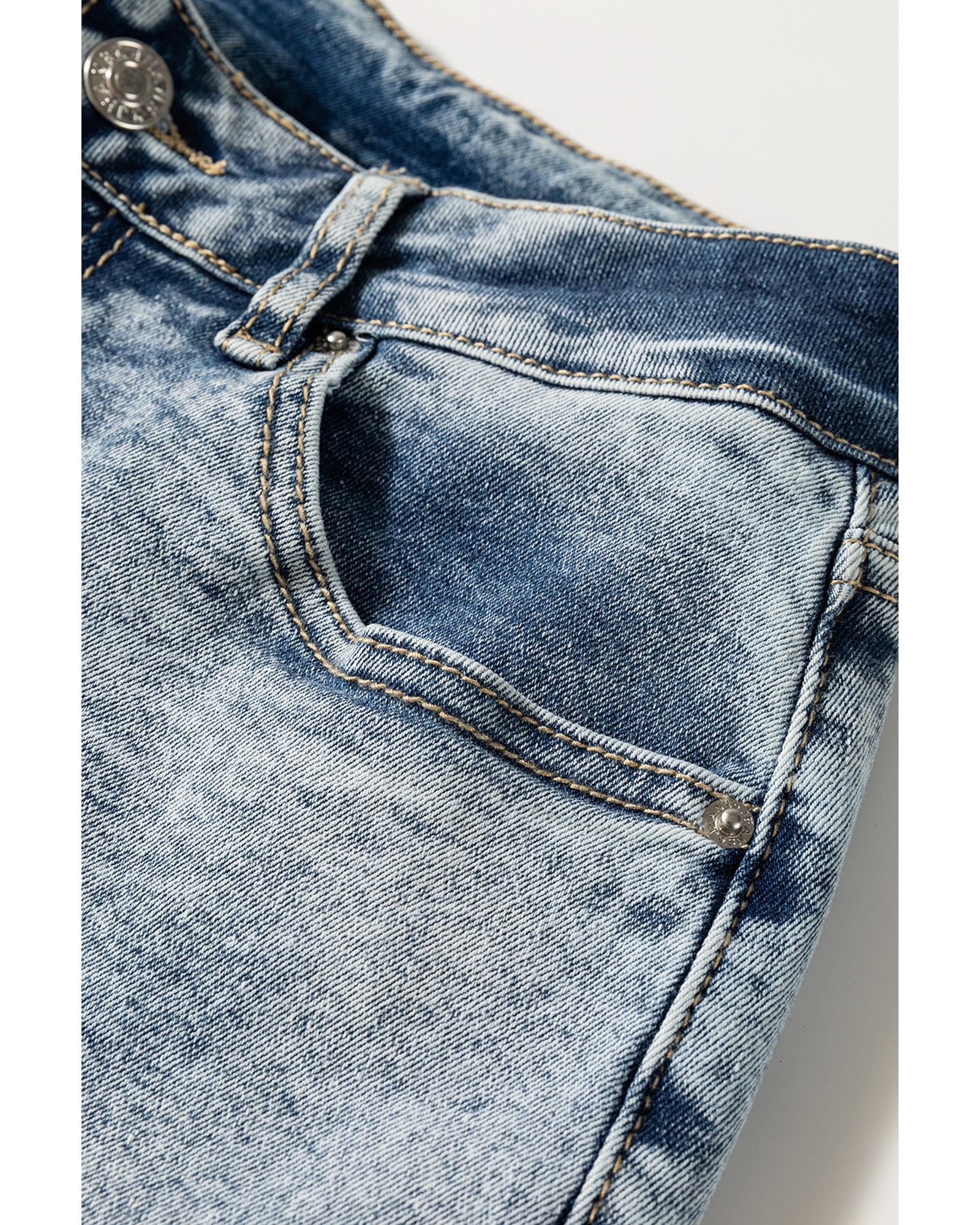 Myosotis High Rise Button Zip Fly Medium Wash Jeans - 4 US 3