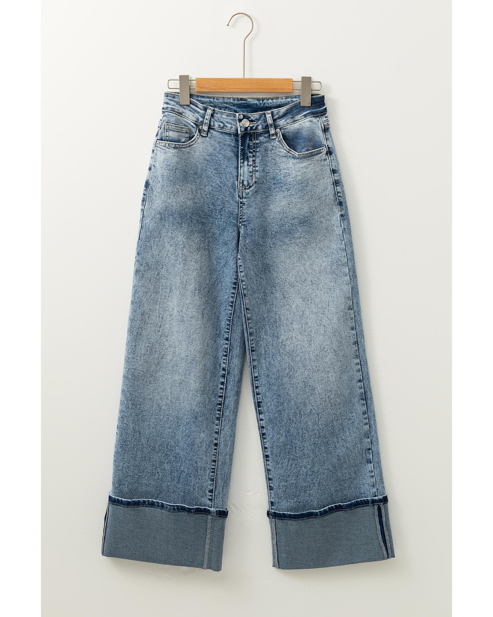 Myosotis High Rise Button Zip Fly Medium Wash Jeans - 4 US 8