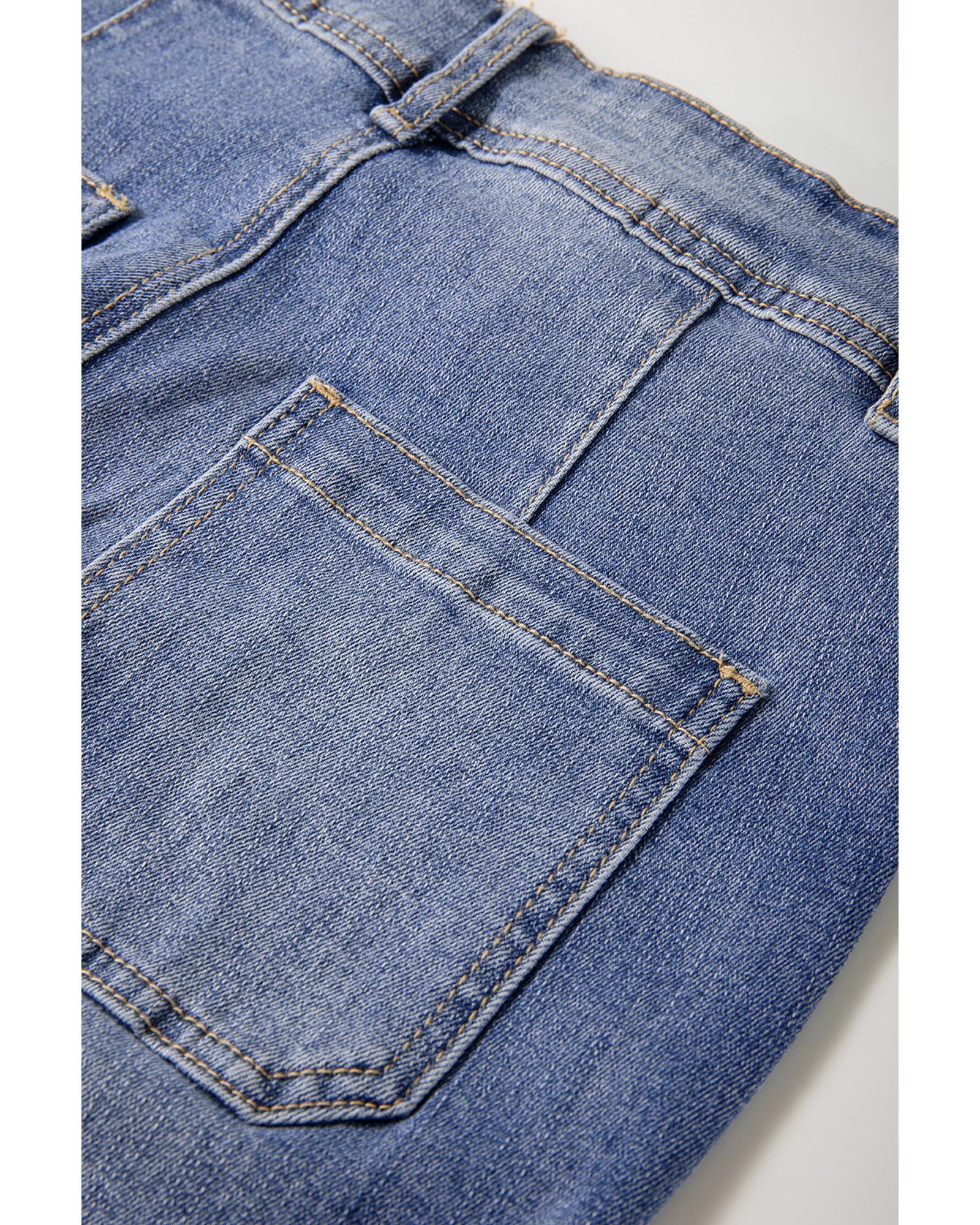 Ashleigh Blue Mineral Wash High Waist Bell Bottom Crop Jeans - 14 US 4