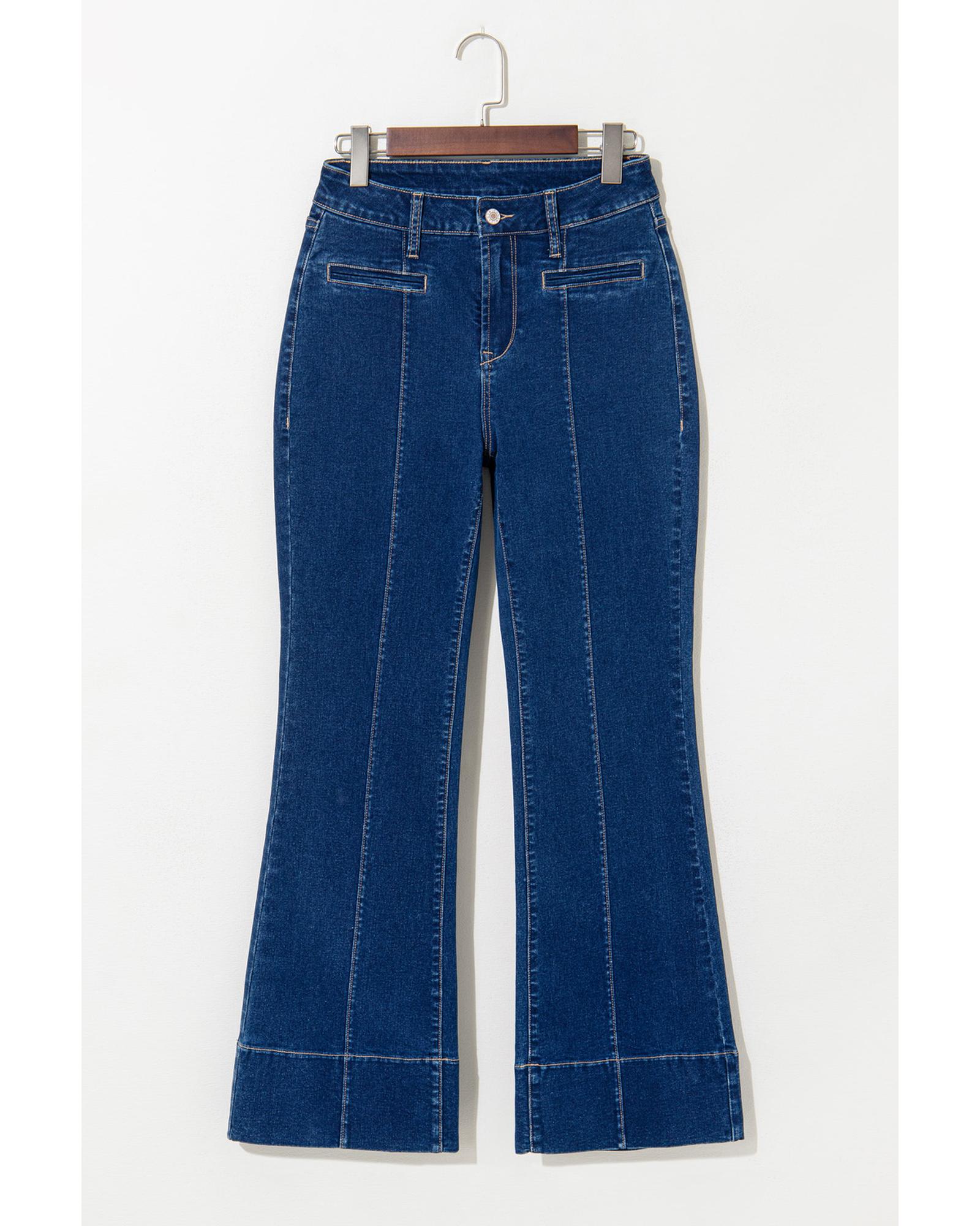 Sail Blue Center Seam Deep Wash Straight Jeans - 10 US 7