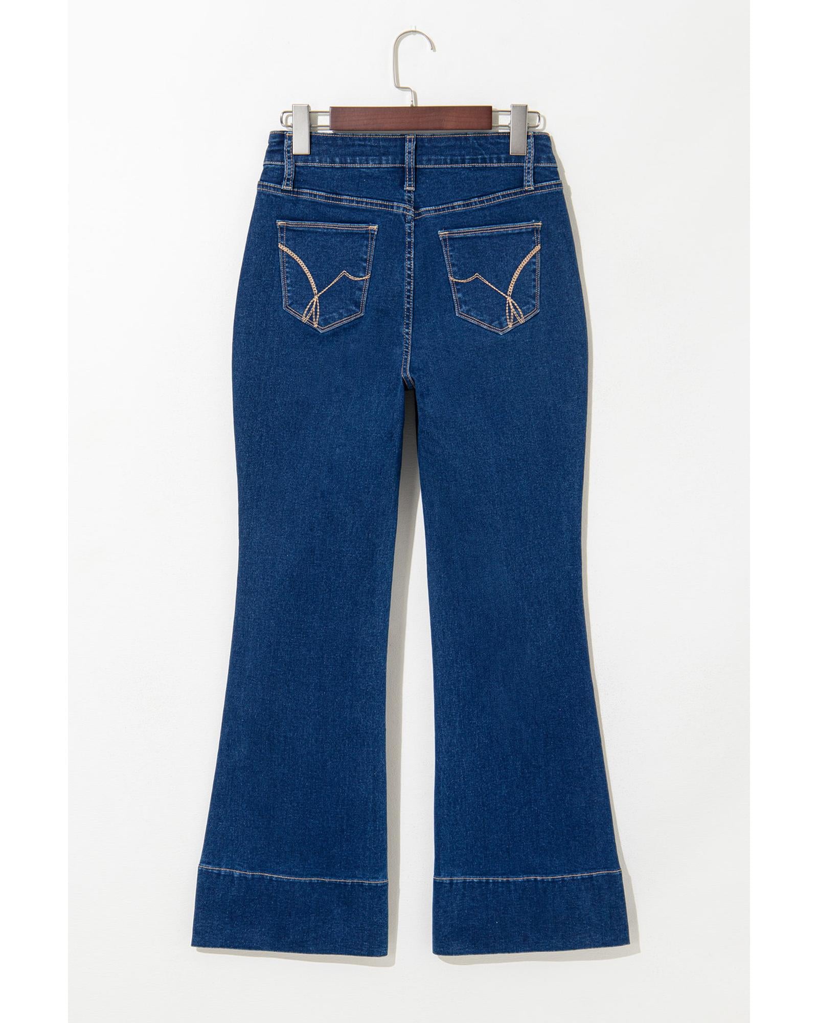 Sail Blue Center Seam Deep Wash Straight Jeans - 12 US 8