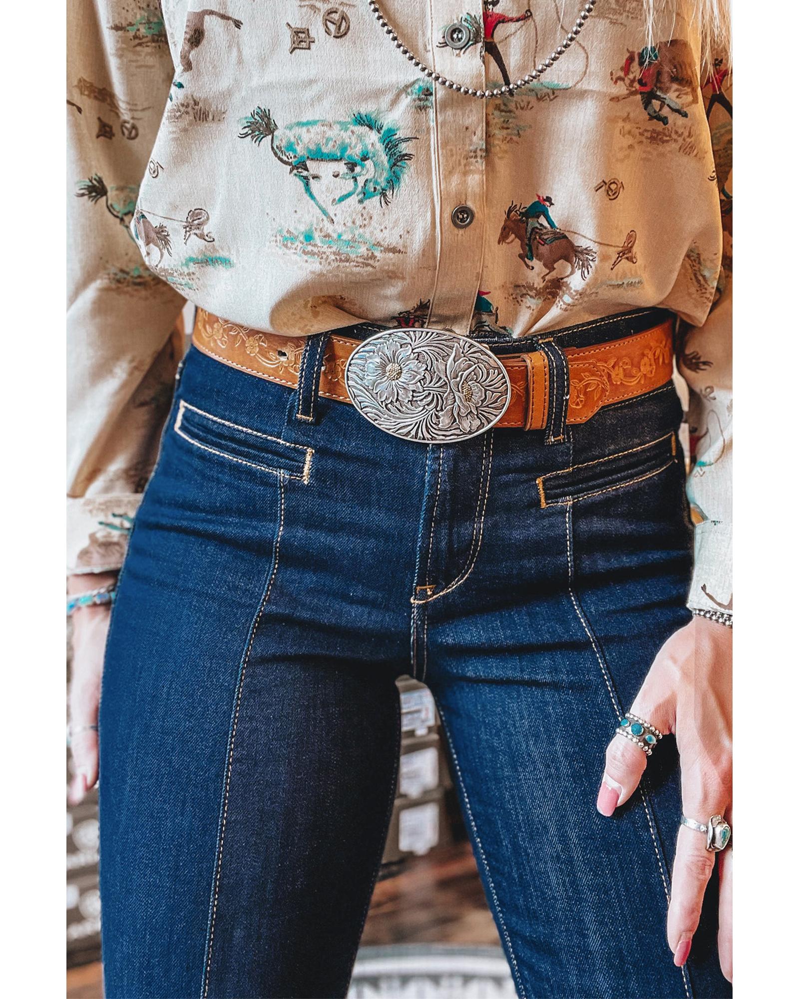 Sail Blue Center Seam Deep Wash Straight Jeans - 16 US 3