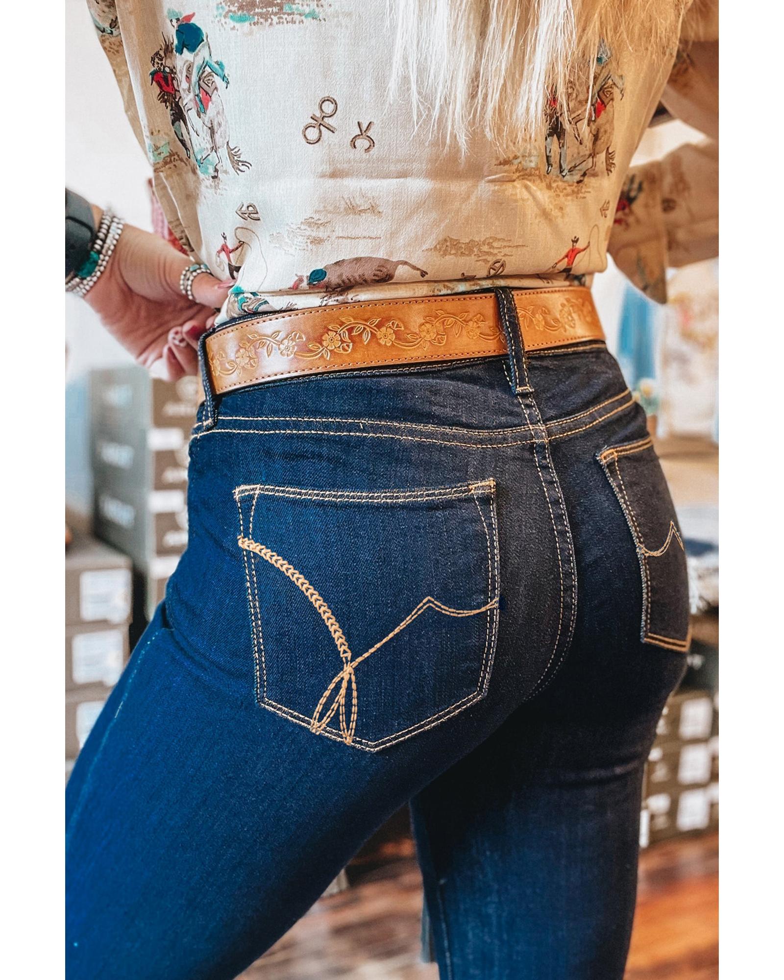 Sail Blue Center Seam Deep Wash Straight Jeans - 16 US 5