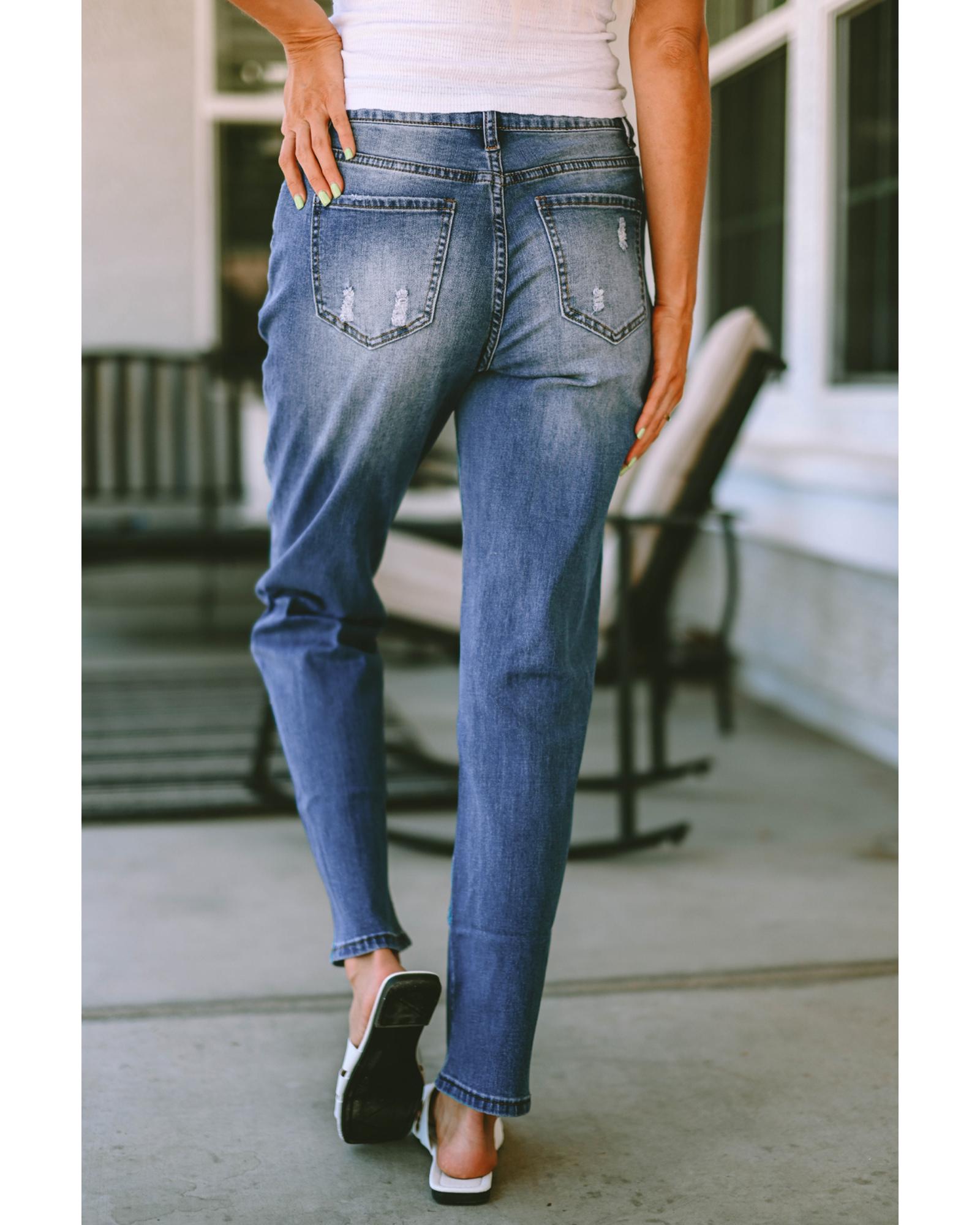 Azura Exchange American Flag Graphic Jeans - M 3