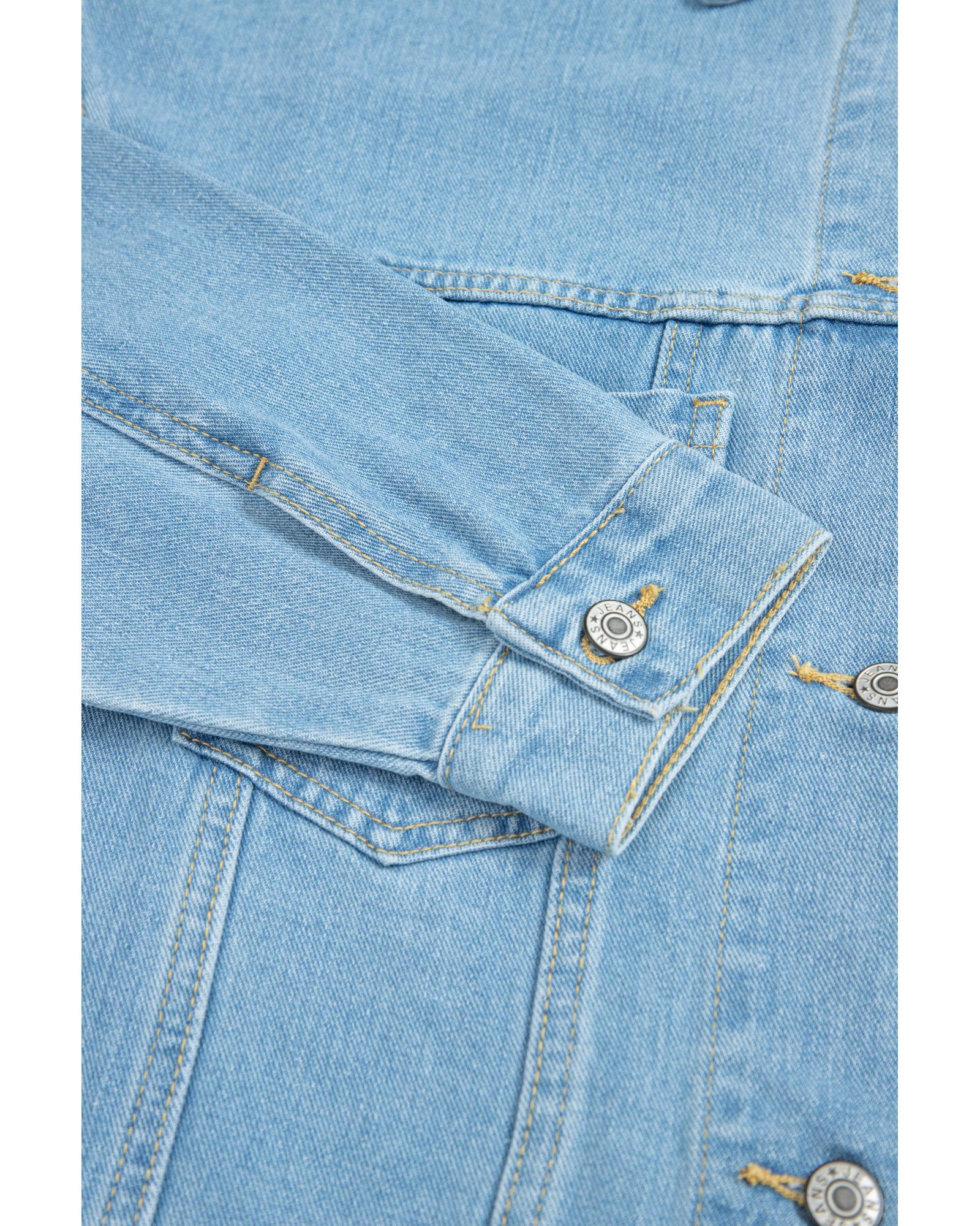 Dark Blue Washed Oversize Pocketed Denim Jacket - M 4