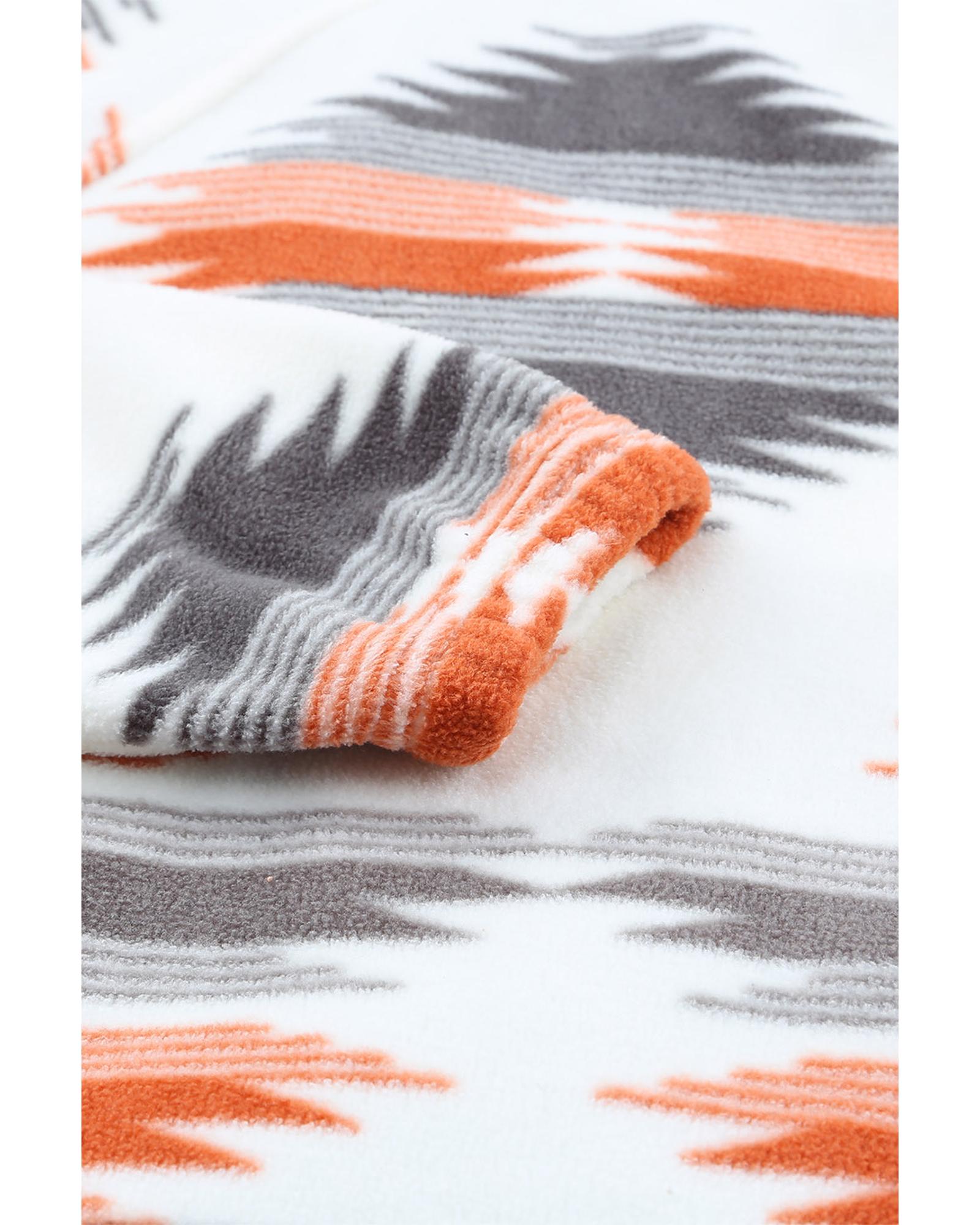 Gray Western Aztec Snap Buttoned Fleece Jacket - XL 5