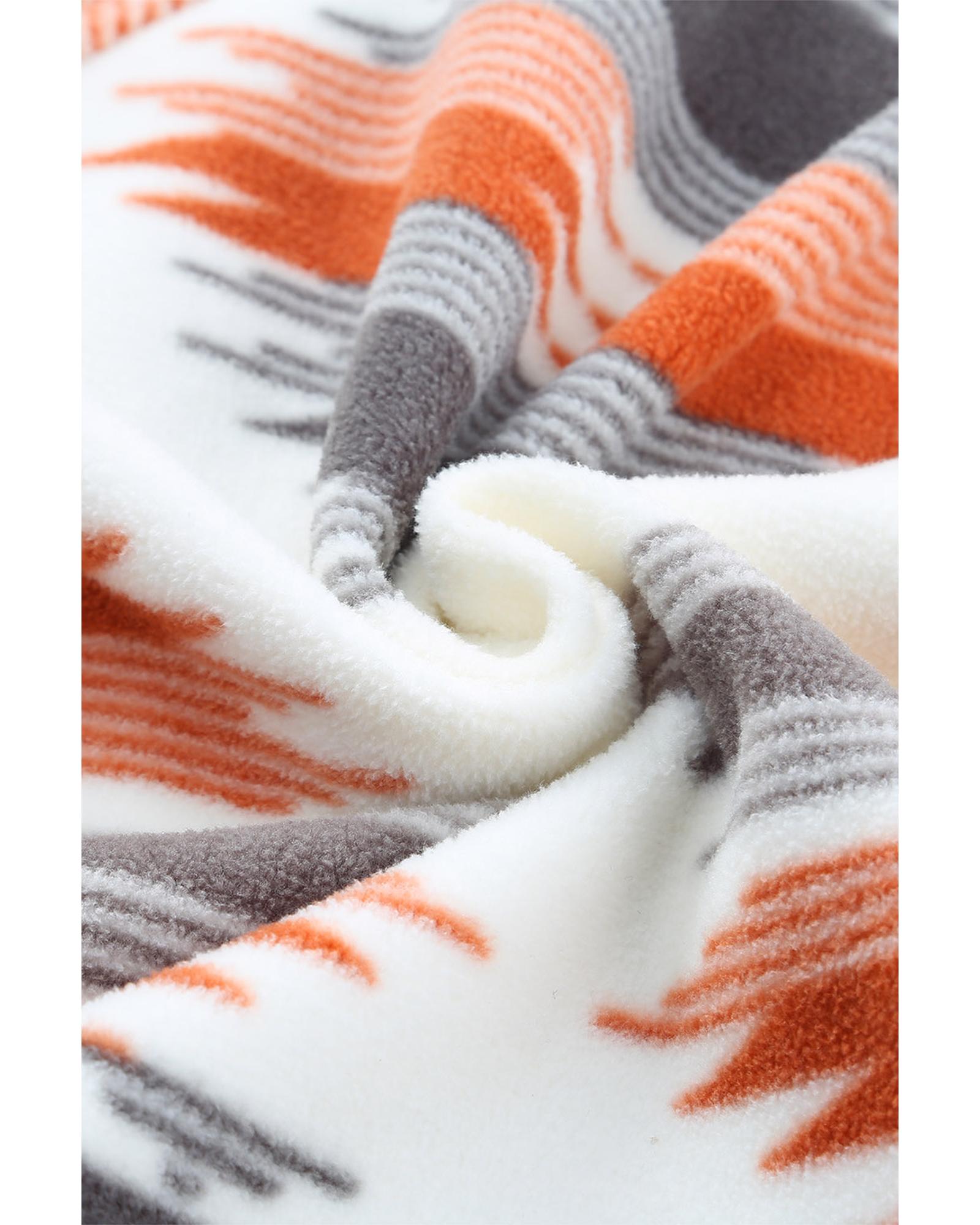 Gray Western Aztec Snap Buttoned Fleece Jacket - XL 6