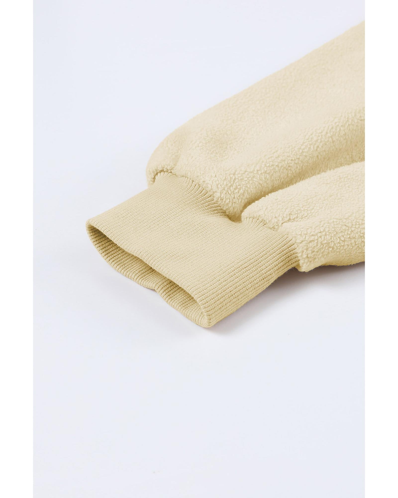 Apricot Flap Pocket Drawstring Hood Zip Up Jacket - L 3