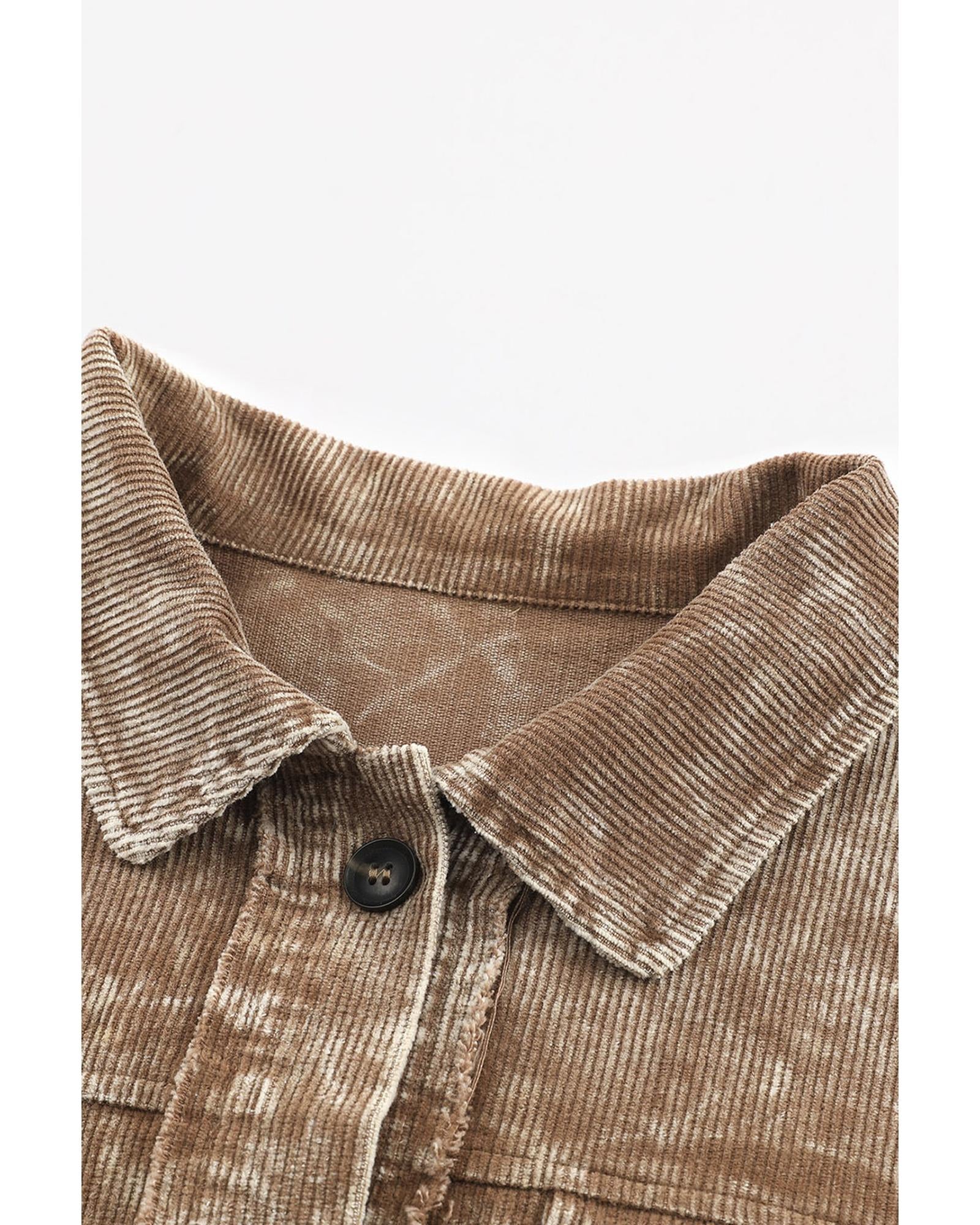 Khaki Vintage Distressed Mineral Wash Oversized Shacket - L 6