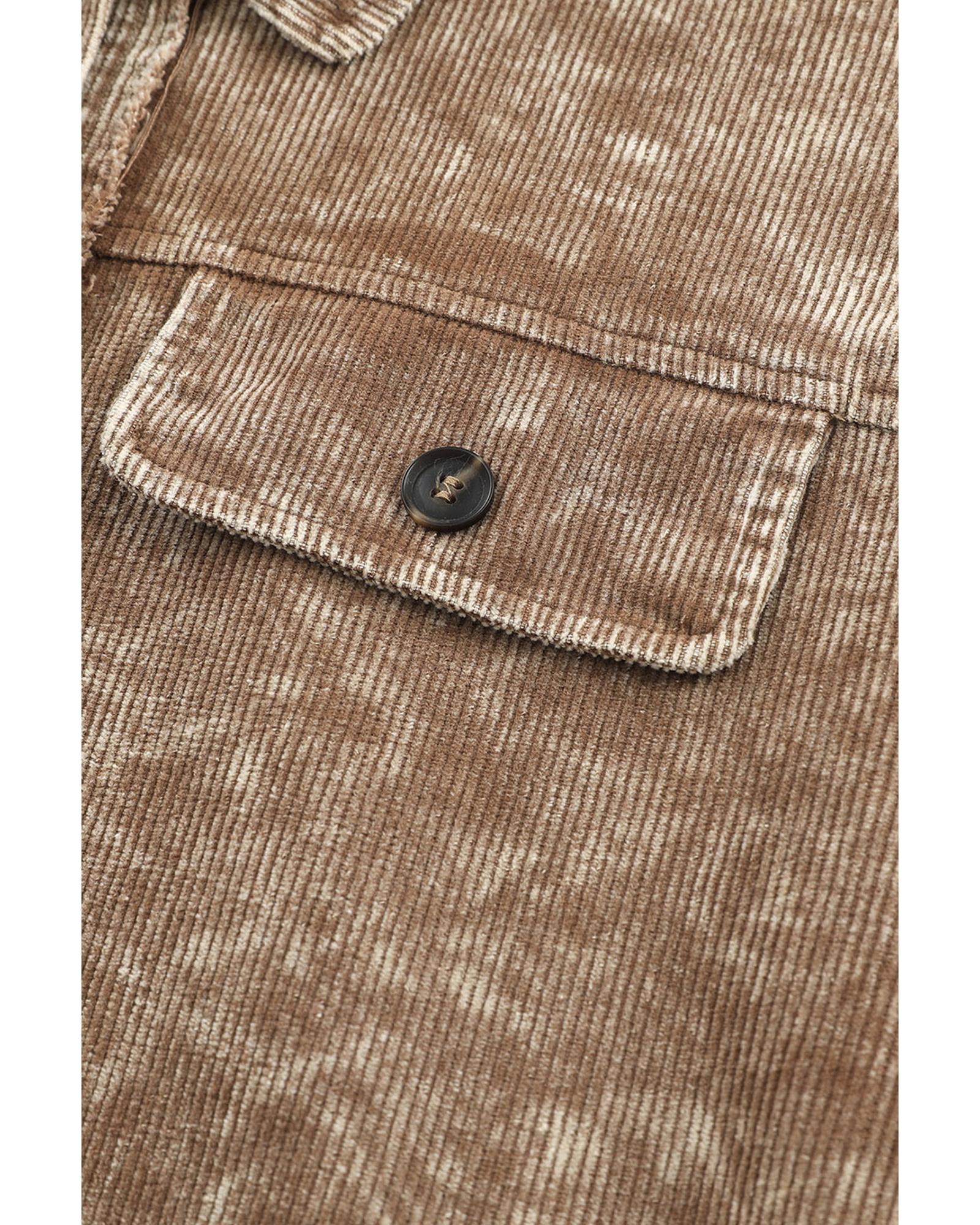 Khaki Vintage Distressed Mineral Wash Oversized Shacket - XL 4