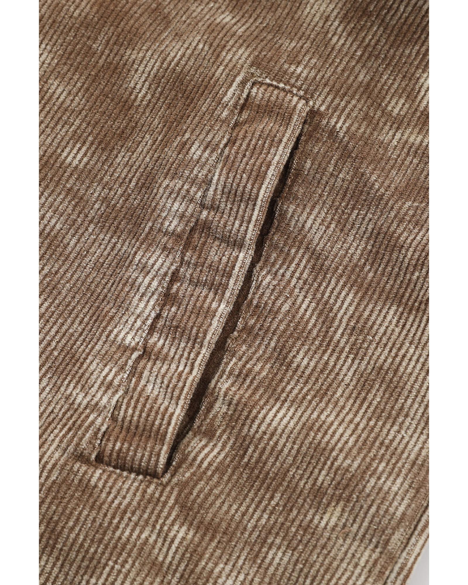 Khaki Vintage Distressed Mineral Wash Oversized Shacket - XL 5