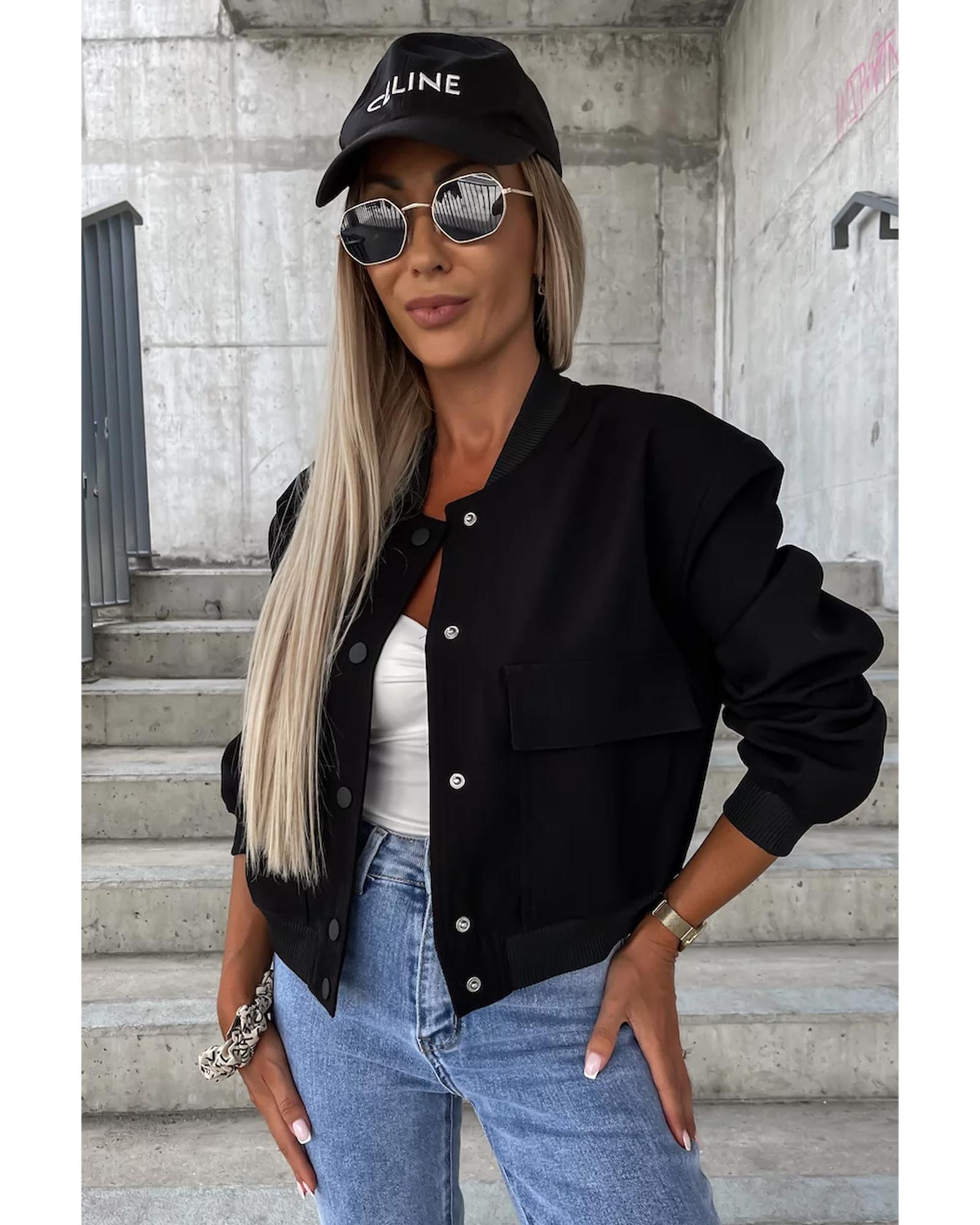 Black Big Pockets Baseball Collar Jacket - XL 6