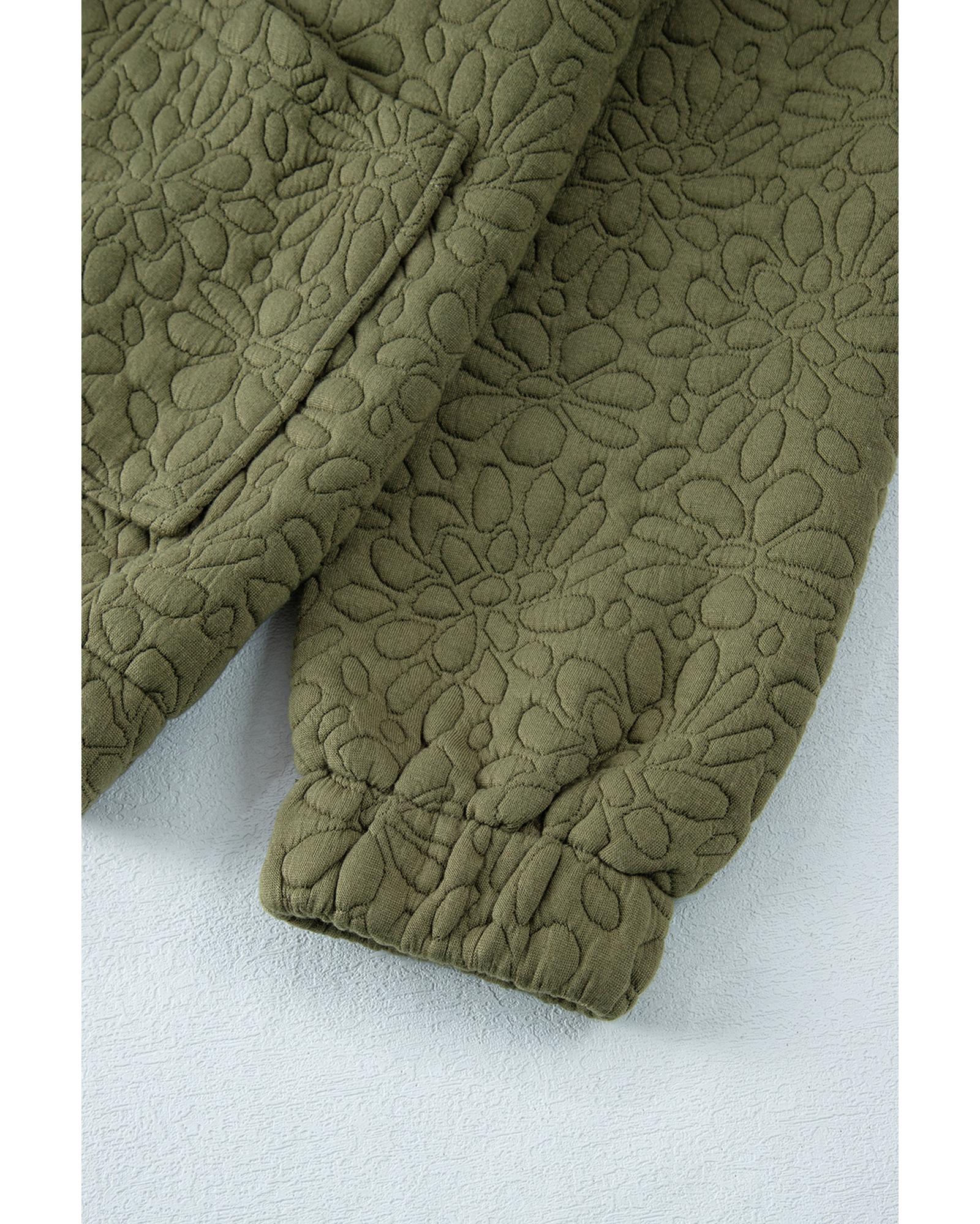 Jungle Green Floral Quilted Jacket - M 4