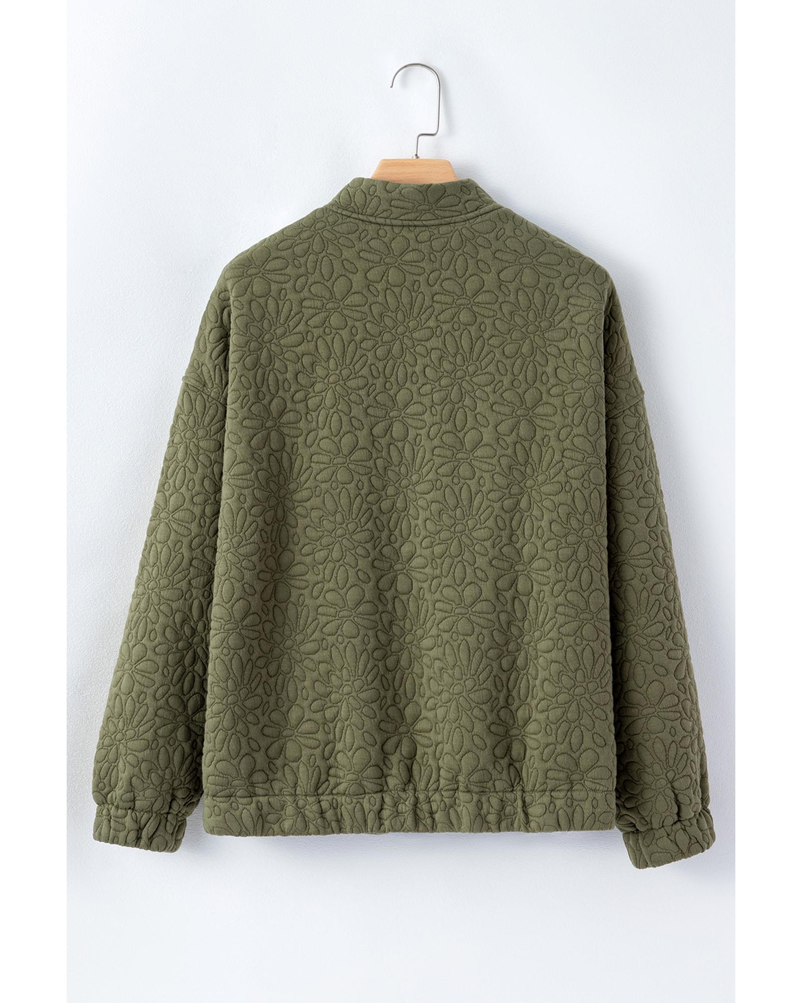 Jungle Green Floral Quilted Jacket - M 6