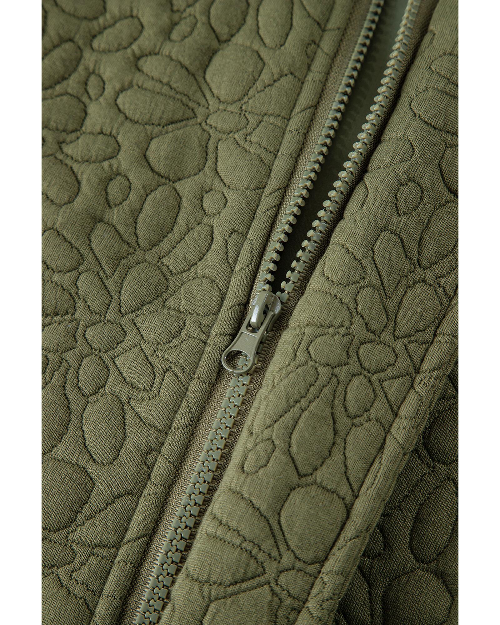 Jungle Green Floral Quilted Jacket - S