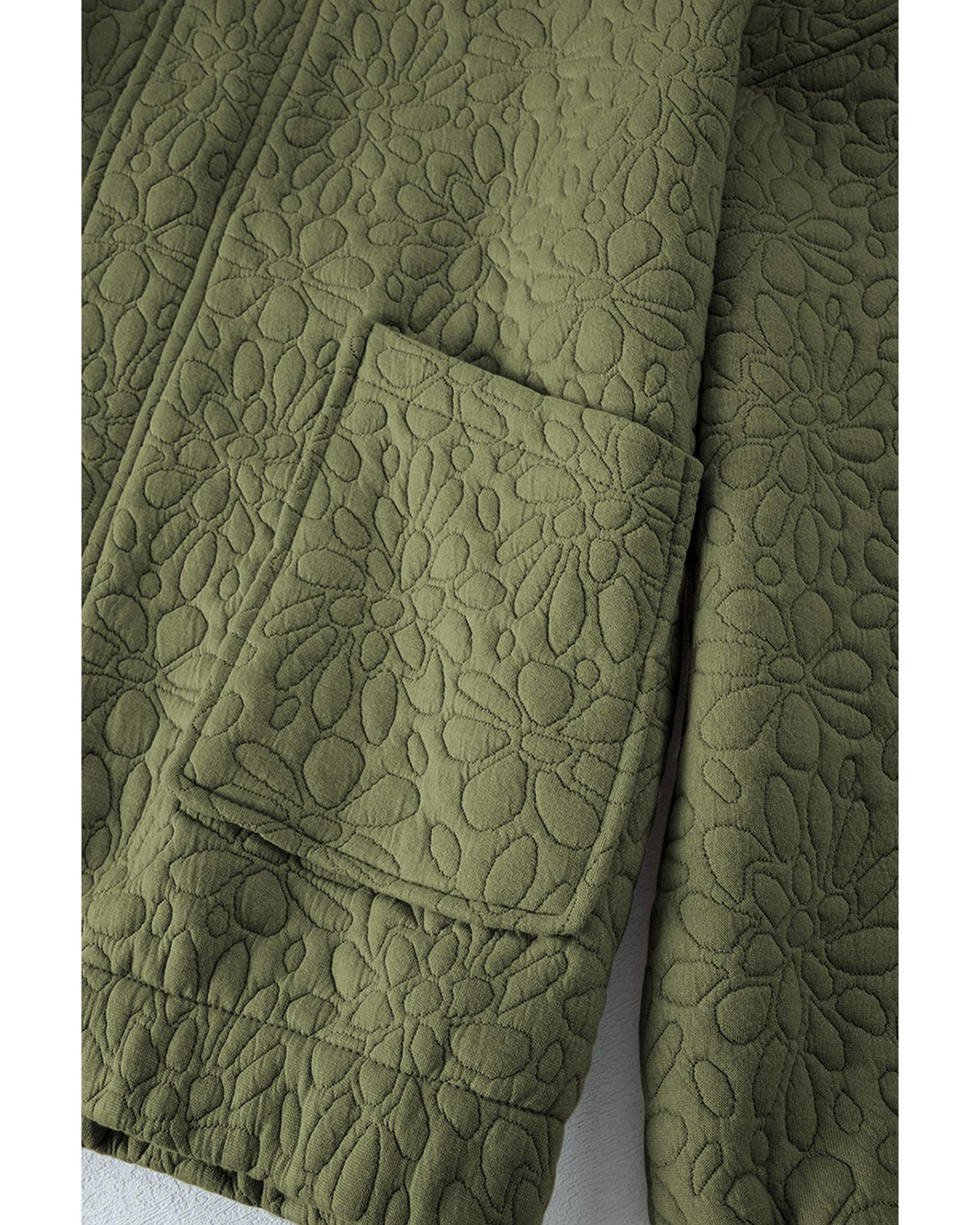 Jungle Green Floral Quilted Jacket - S 5