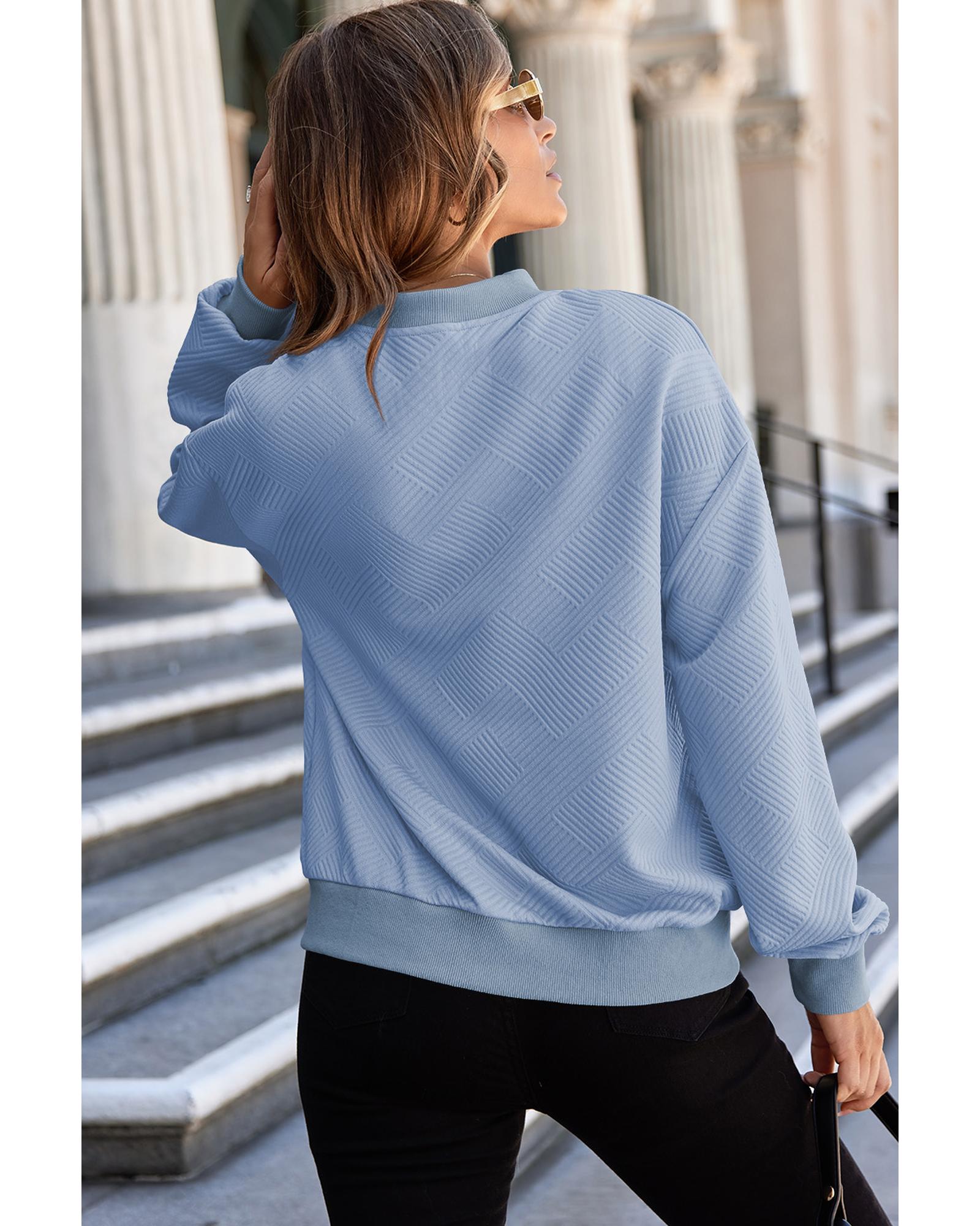 Myosotis Solid Textured Stand Neck Zipper Bomber Jacket - 2XL