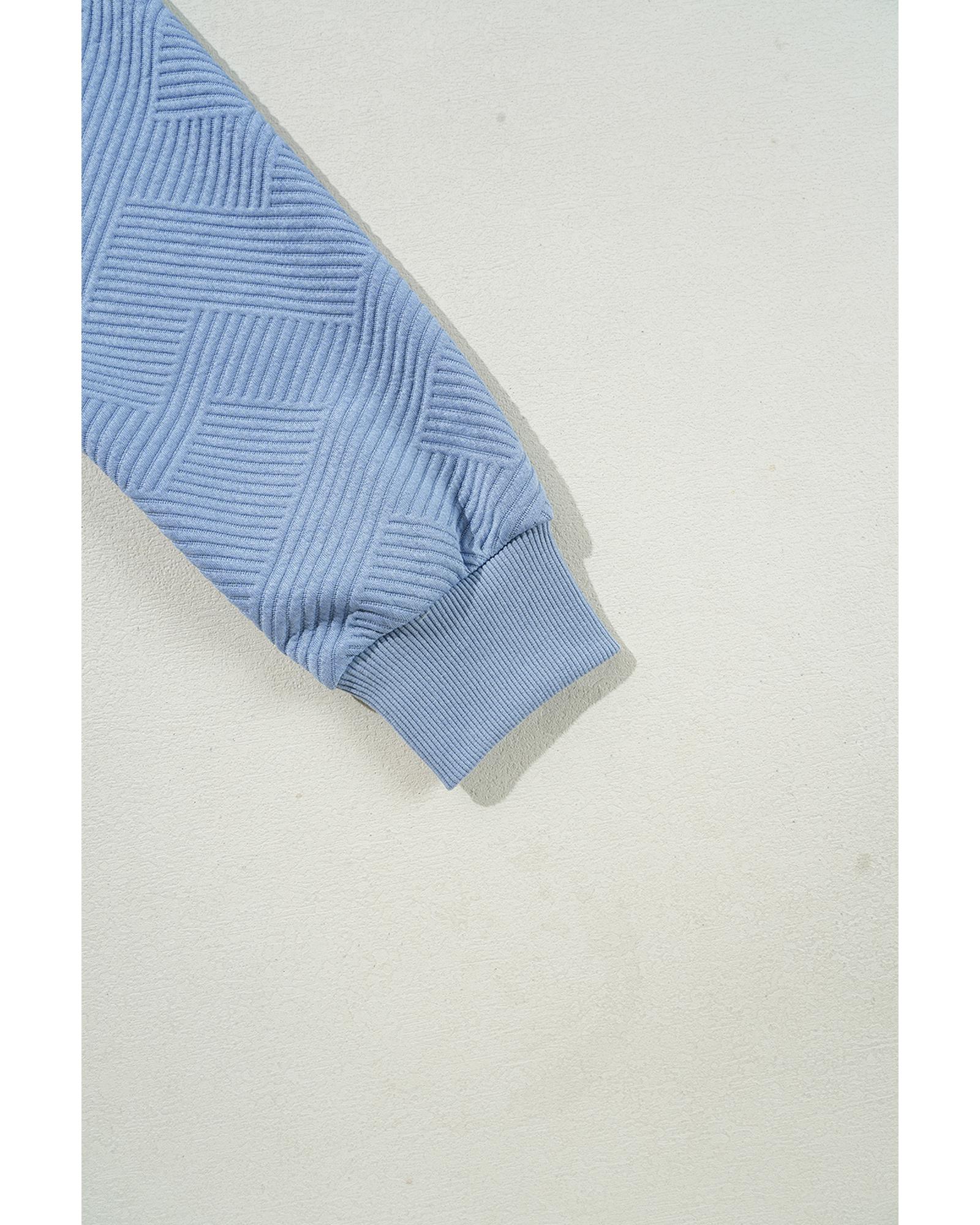 Myosotis Solid Textured Stand Neck Zipper Bomber Jacket - M 7